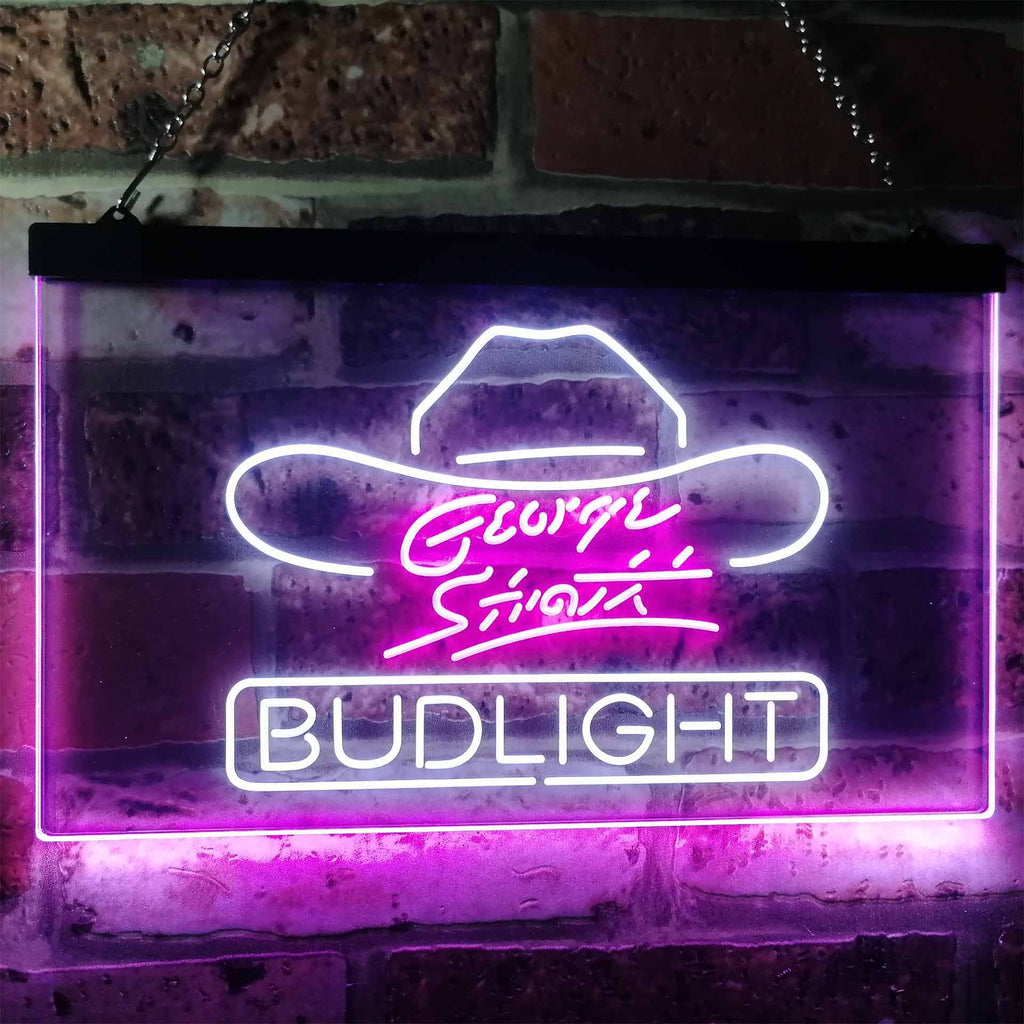 Bud Light George Strait Neon-Like LED Sign - Dual Color