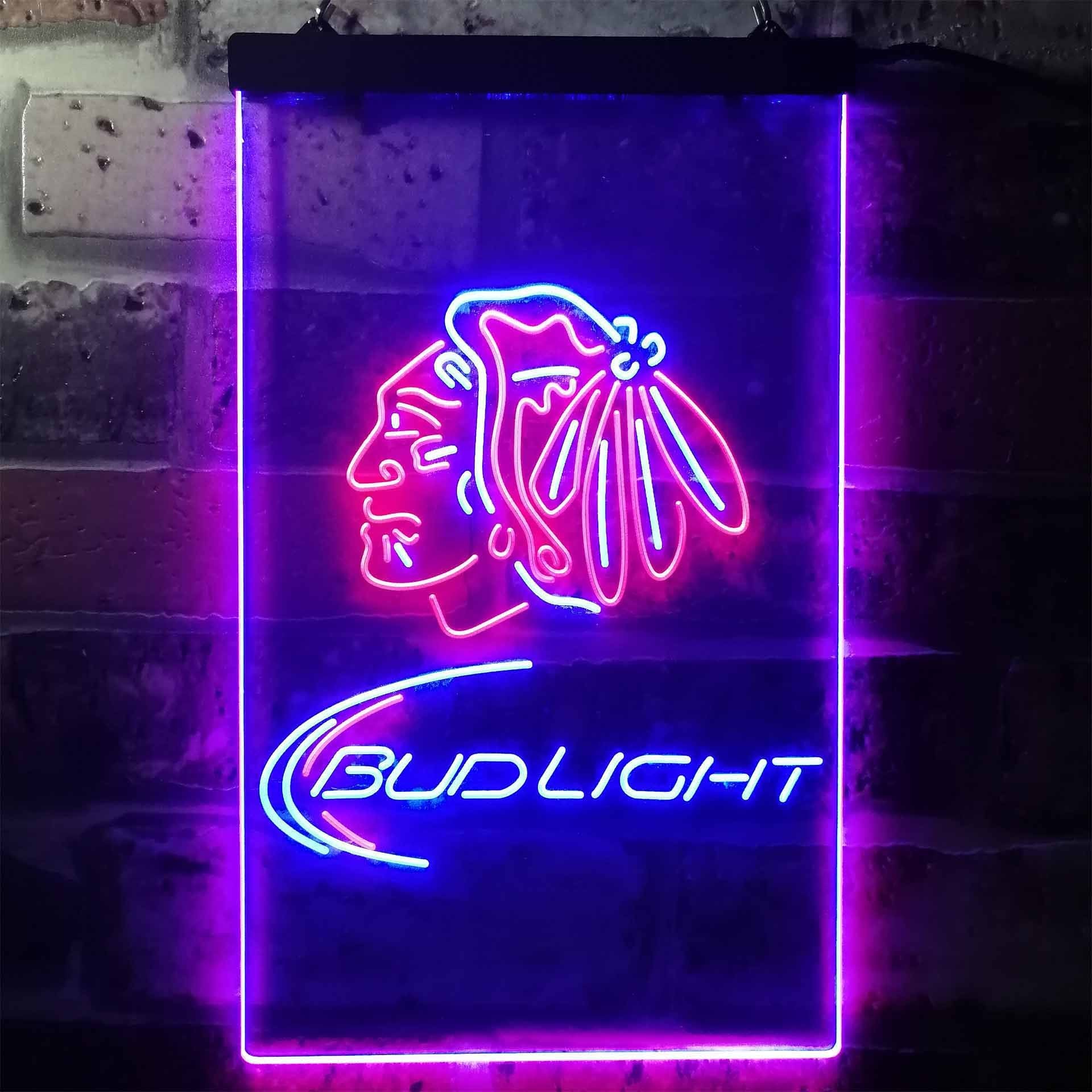 Bud Light Indian Neon-Like LED Sign - Dual Color