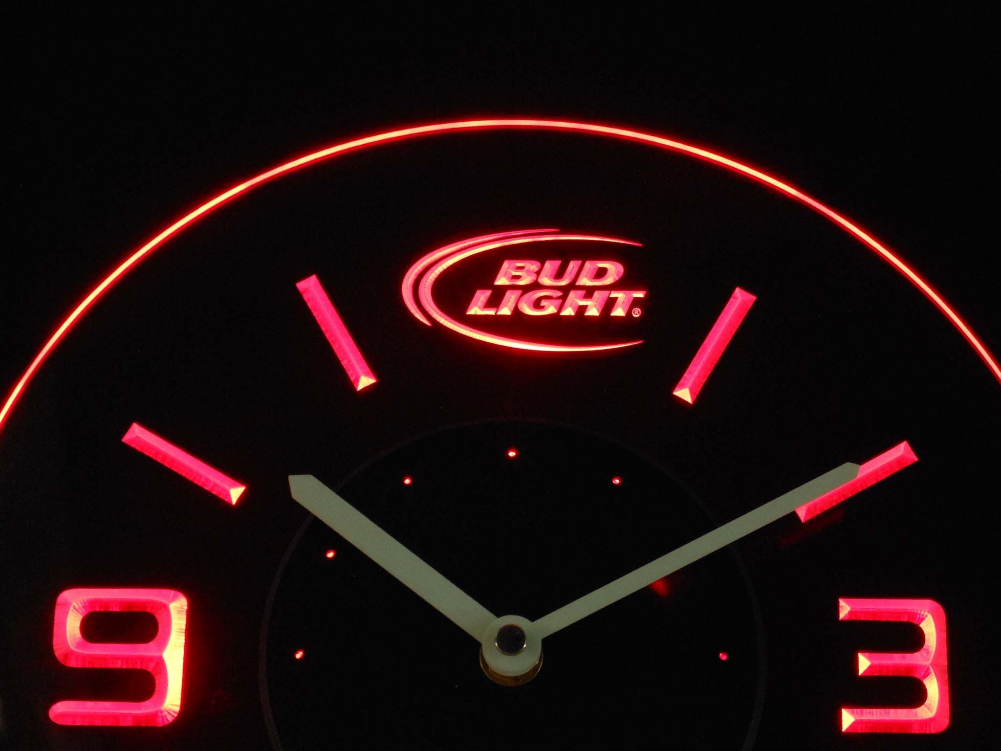 Bud Light Modern LED Neon Wall Clock SafeSpecial