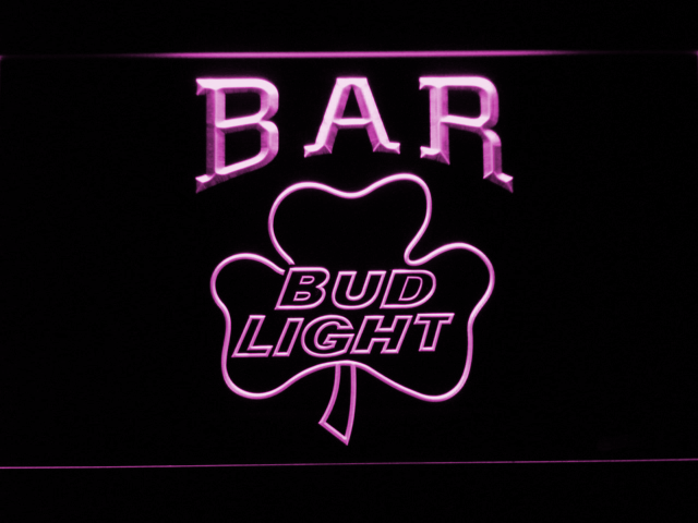 Bud Light Shamrock Bar LED Neon Sign