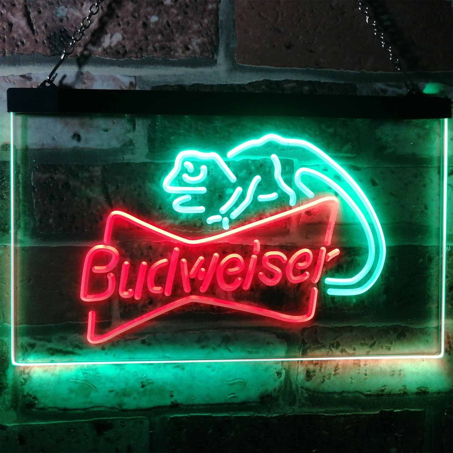 Budweiser Lizard Neon-Like LED Sign - Dual Color