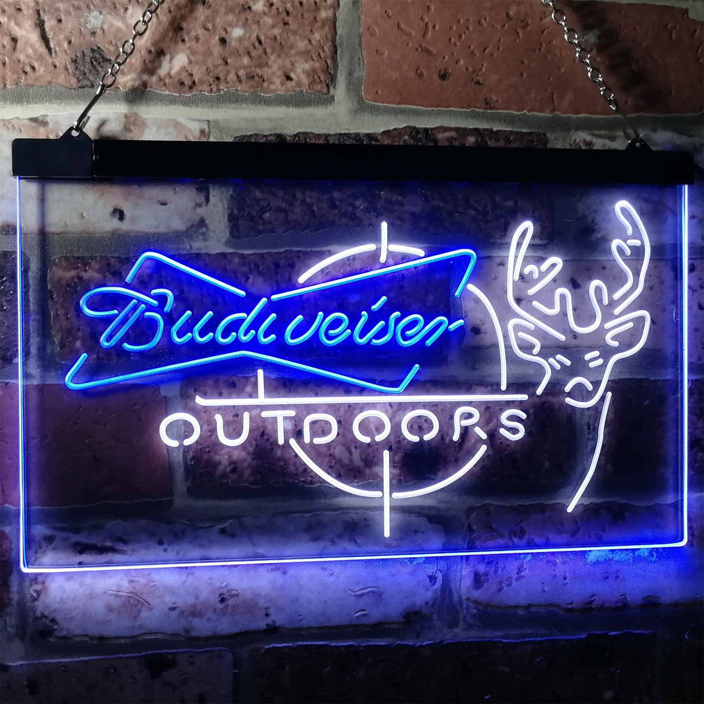 Budweiser Outdoors Neon-Like LED Sign - Dual Color