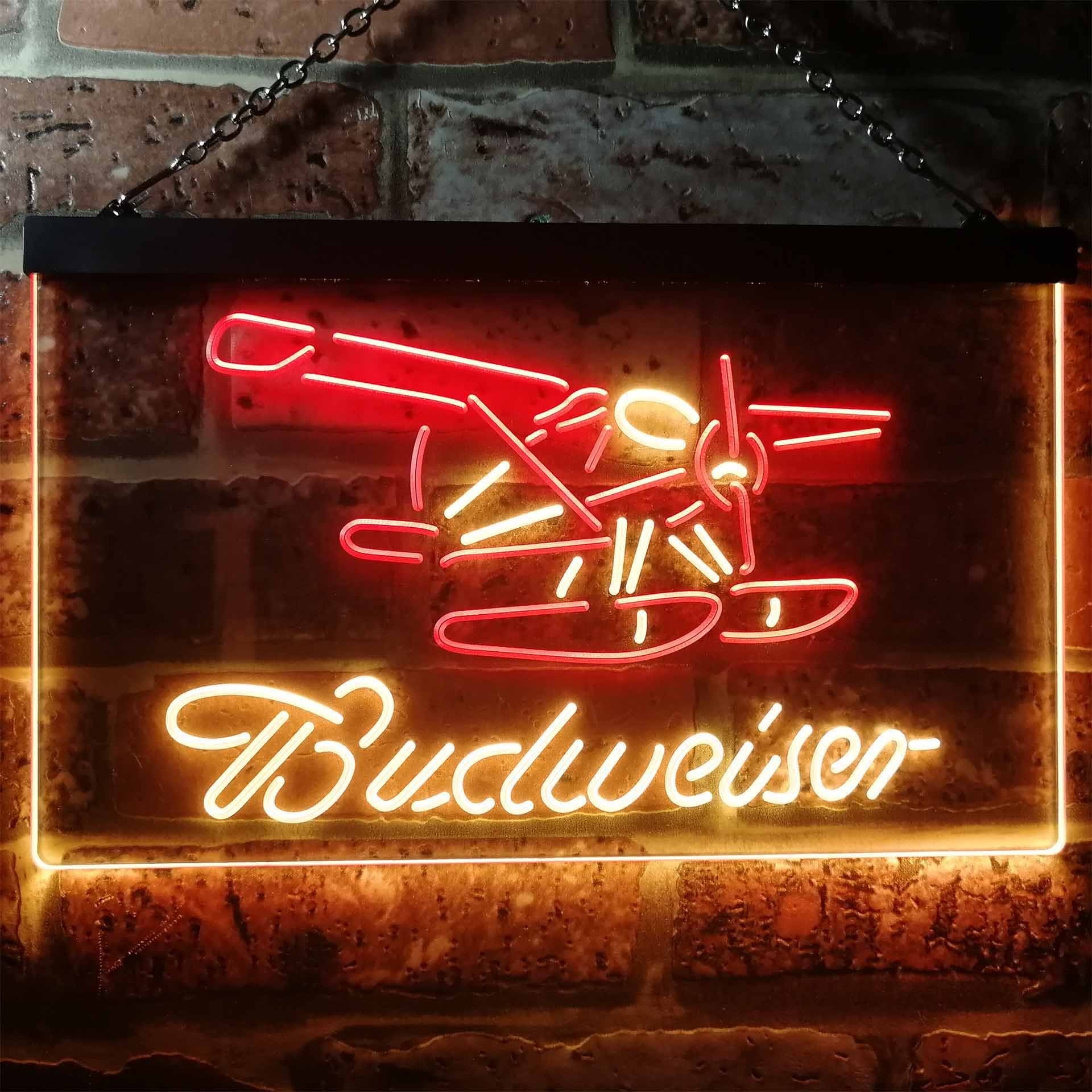 Budweiser Plane Neon-Like LED Sign - Dual Color