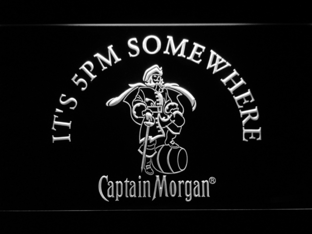 Captain Morgan It's 5pm Somewhere LED Neon Sign | SafeSpecial