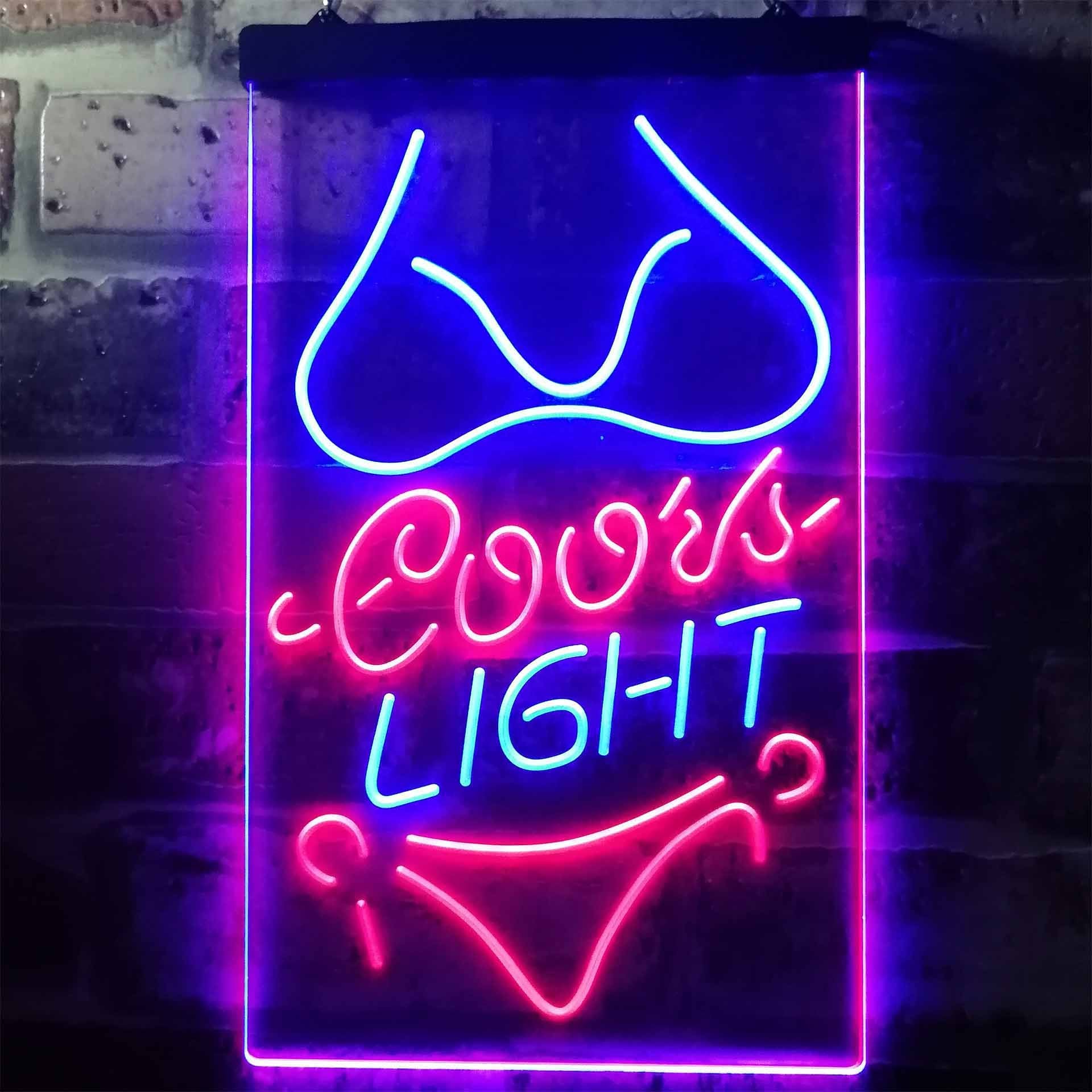 Coors Light Bikini Neon Like Led Sign Dual Color Safespecial 