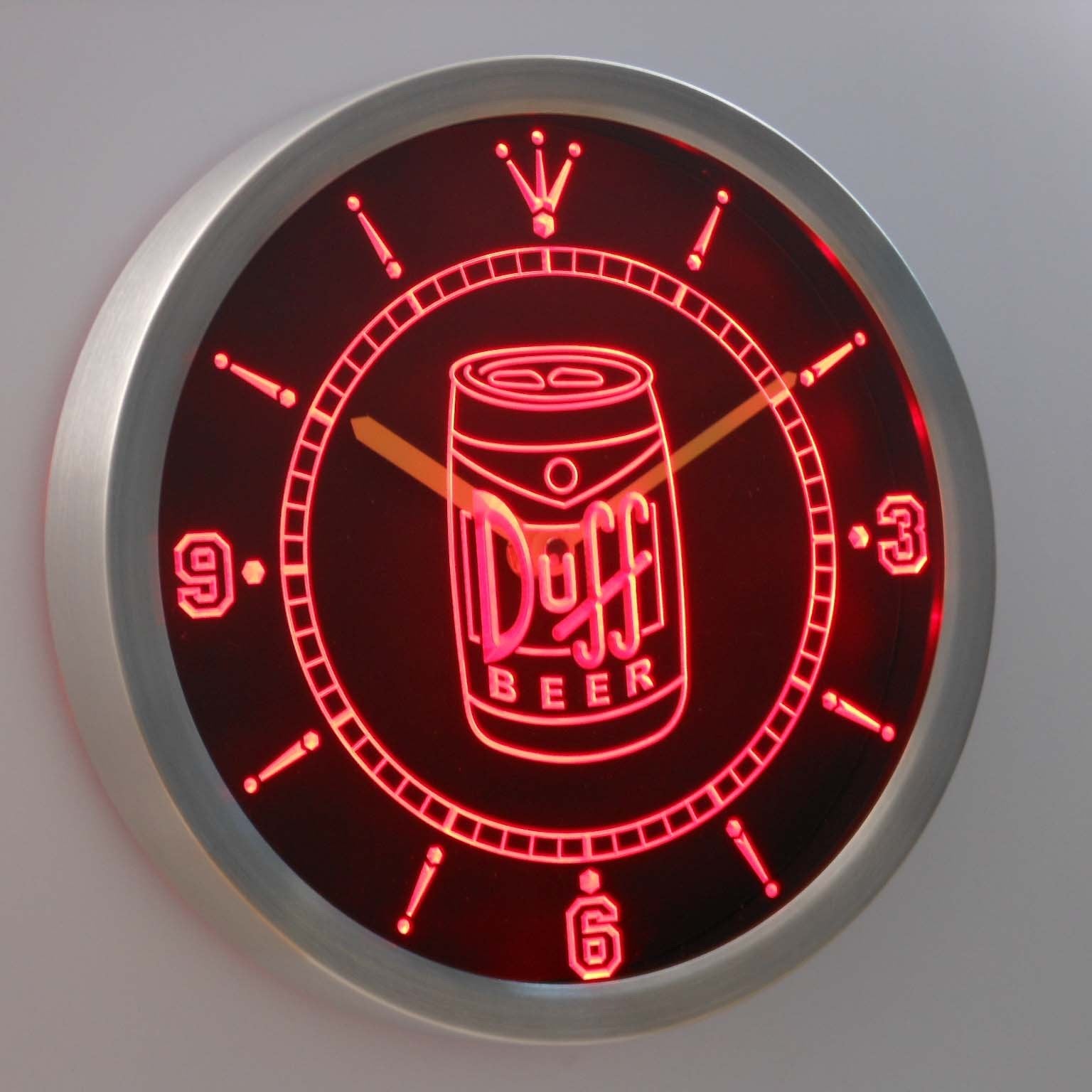 Duff Can LED Neon Wall Clock | SafeSpecial
