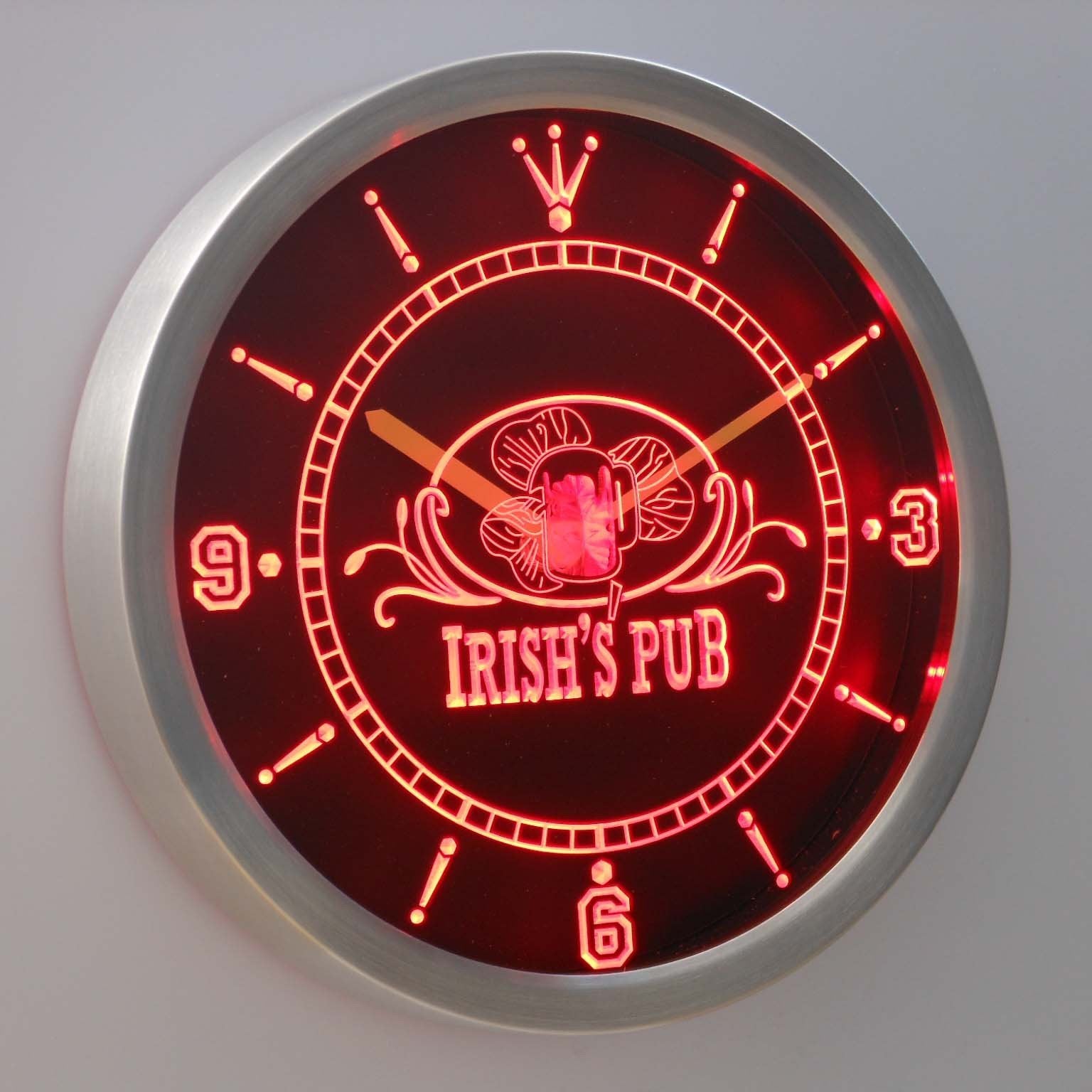 Irish's Pub LED Neon Wall Clock | SafeSpecial