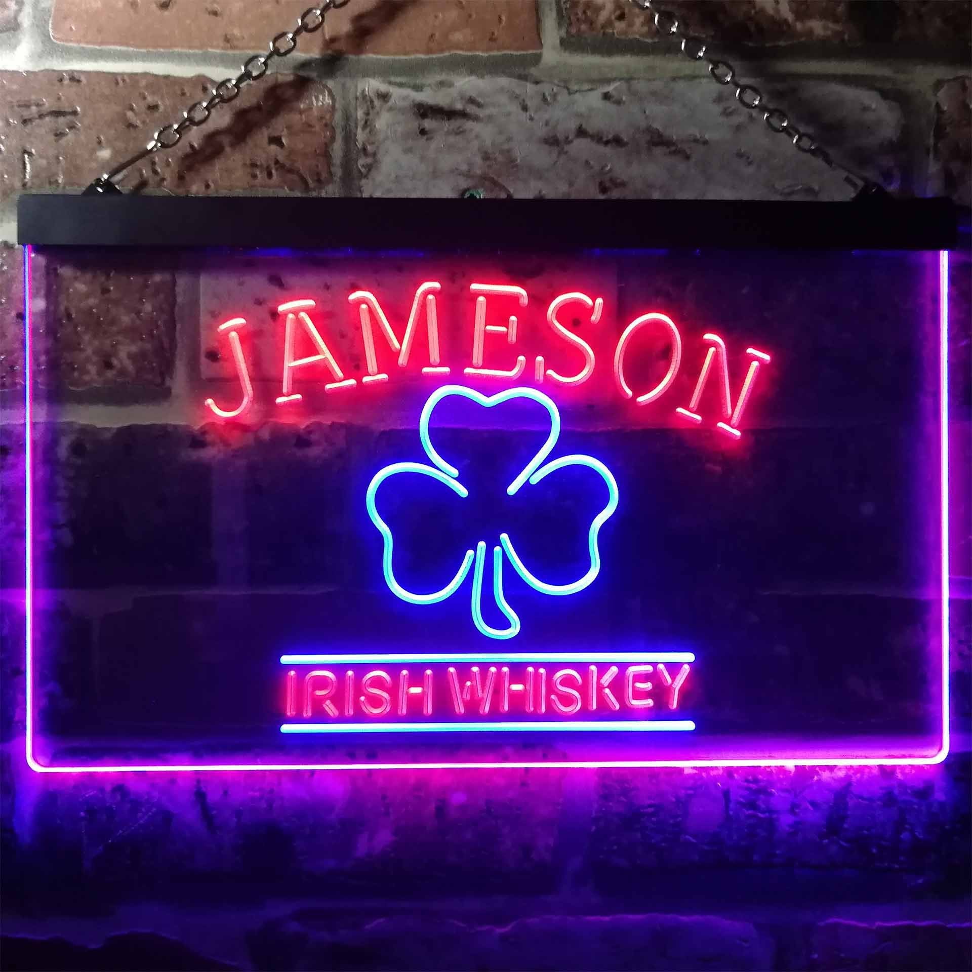 Jameson Irish Whisky Leaf 1 Signe LED semblable à un néon - Dual