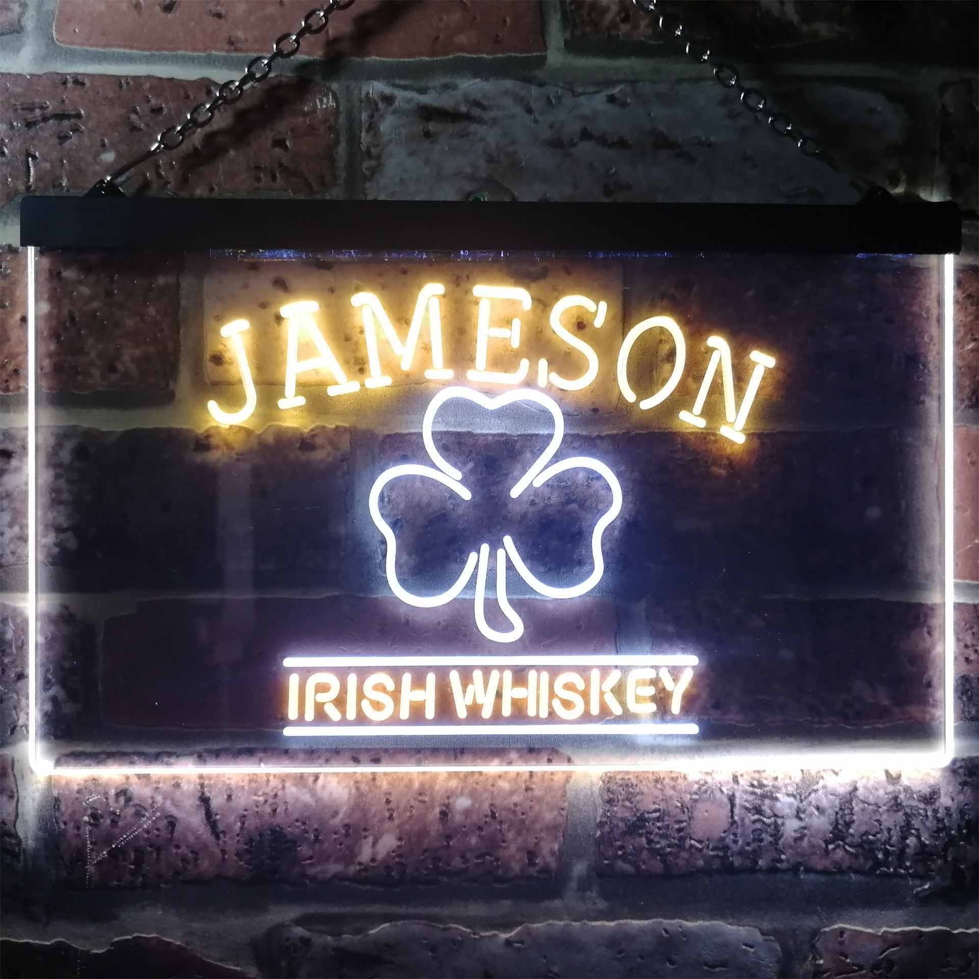 Jameson Irish Whisky Leaf 1 Signe LED semblable à un néon - Dual