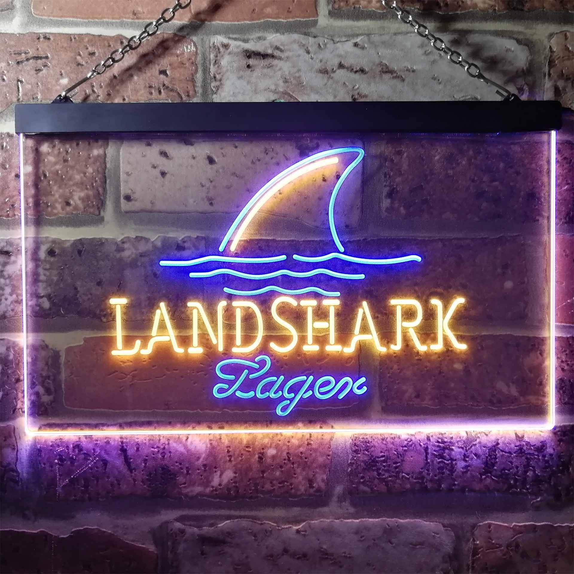 Landshark Lager - Sharkfin Neon-Like LED Sign - Dual Color