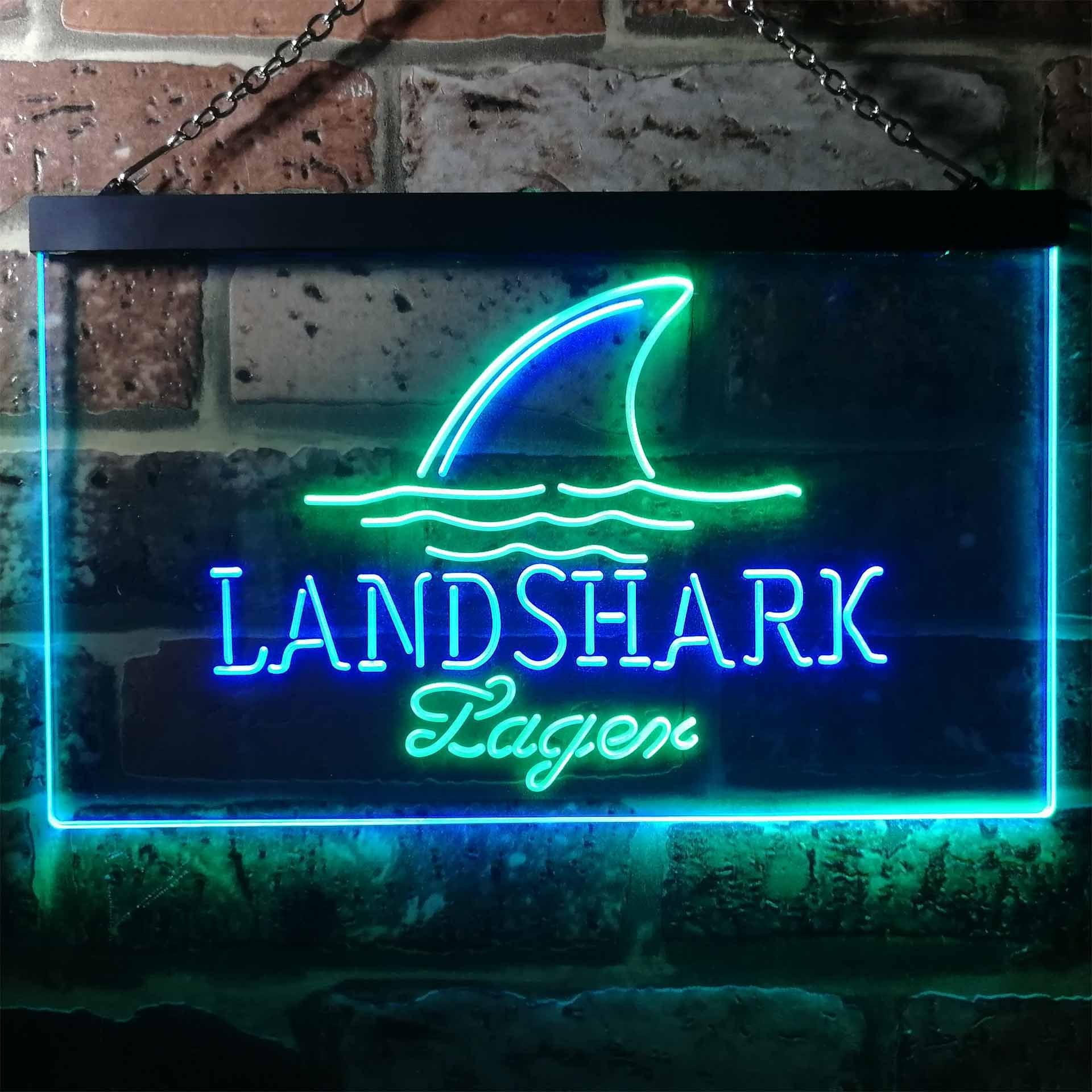 Landshark Lager - Sharkfin Neon-Like LED Sign - Dual Color