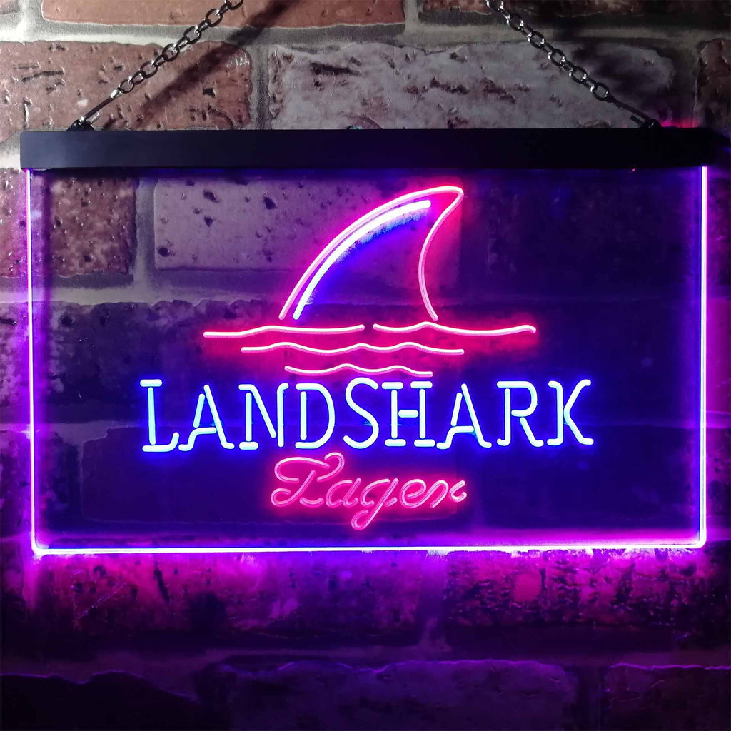 Landshark Lager - Sharkfin Neon-Like LED Sign - Dual Color