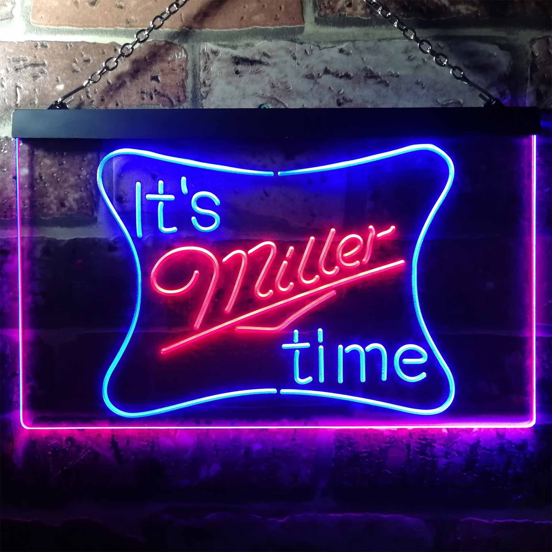 Miller It's Miller Time Neon-Like LED Sign - Dual Color | SafeSpecial