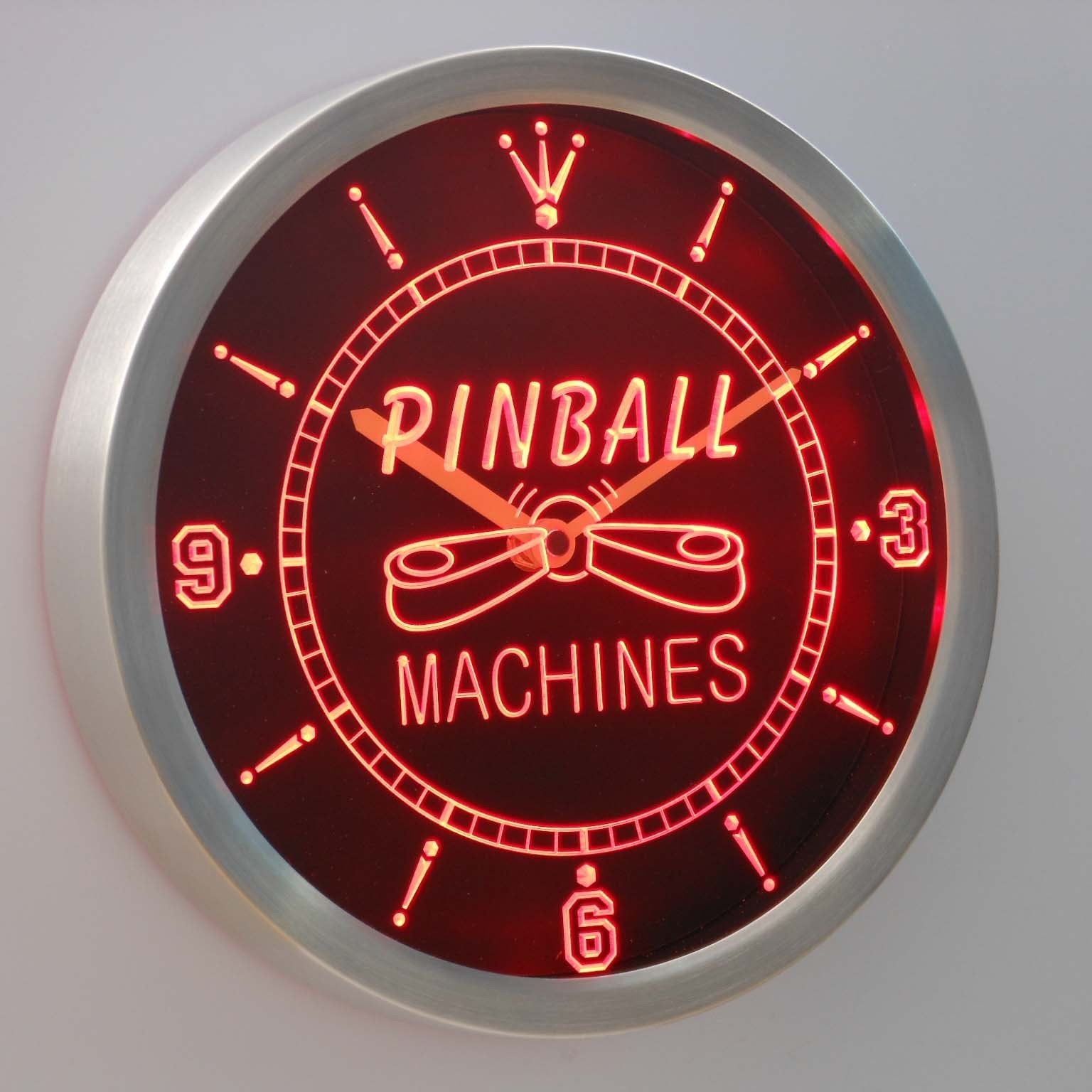 Pinball Machines LED Neon Wall Clock | SafeSpecial