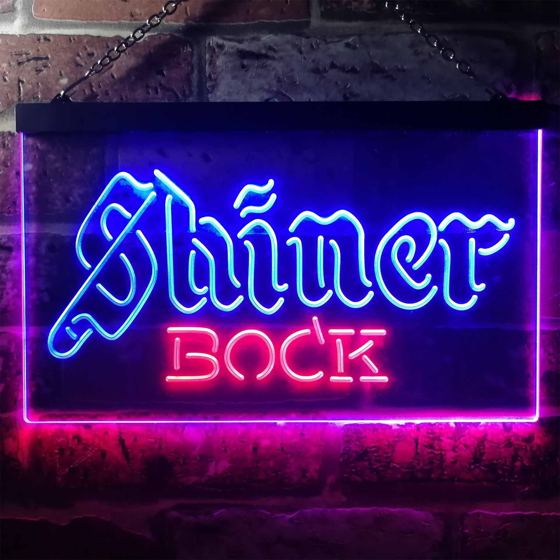 Shiner Bock Banner  1 Neon Like LED  Sign  Dual Color SafeSpecial