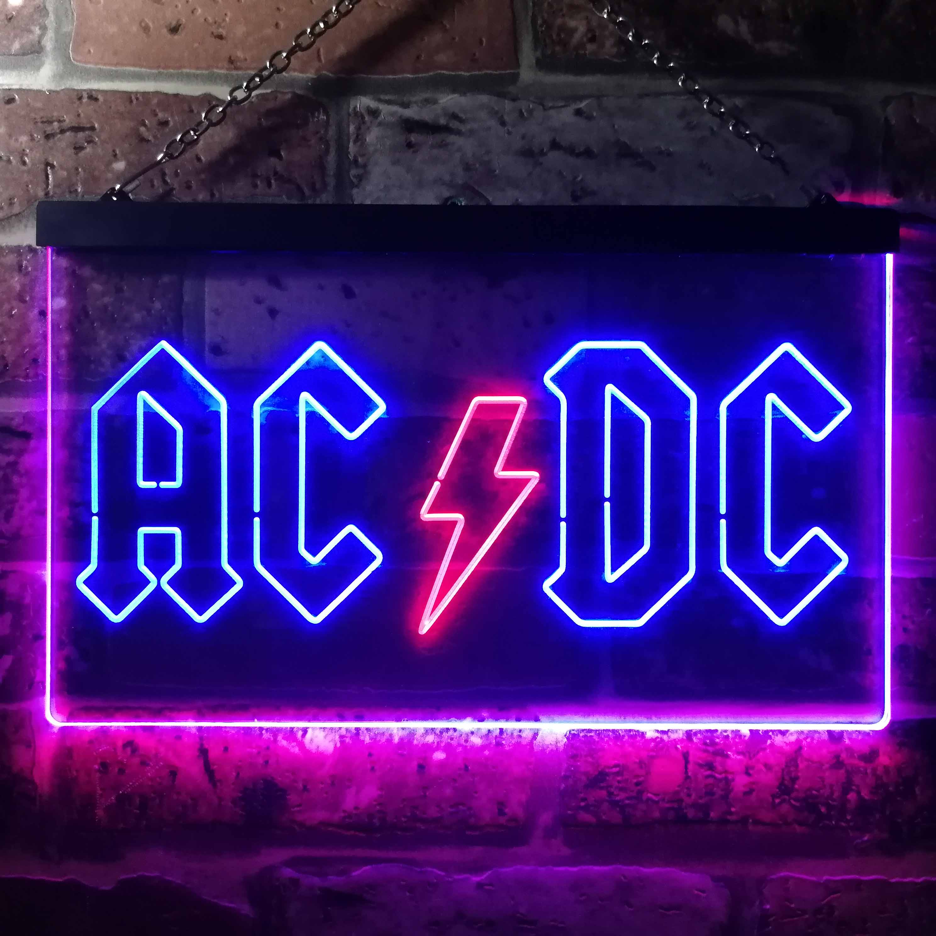 AC/DC Logo 1 Neon-Like LED Sign - Dual Color | SafeSpecial