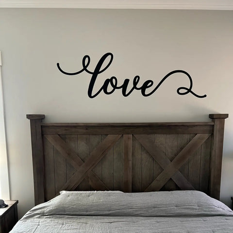 Beautiful vinyl wall decal by The Simple Stencil added to a wall behind a bed in a customer's new home. The lucky new homeowner also became our "Wall of fame" winner for the month of January, we think that's a win, win!