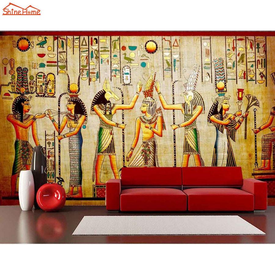 Shinehome Classical Egyptian Dancing Figures Vintage Room