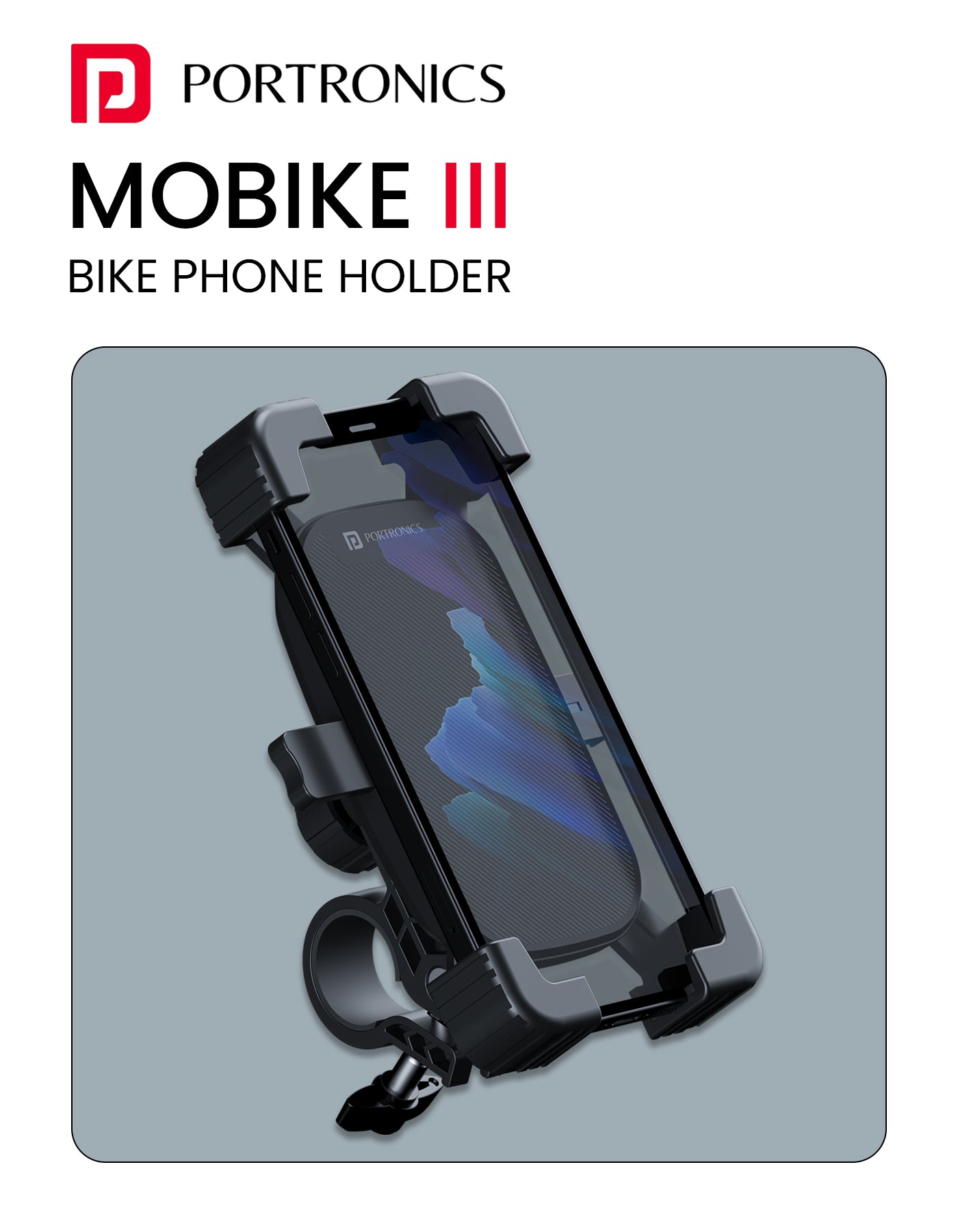 Portronics Mobike III Bike phone Holder with secure grip