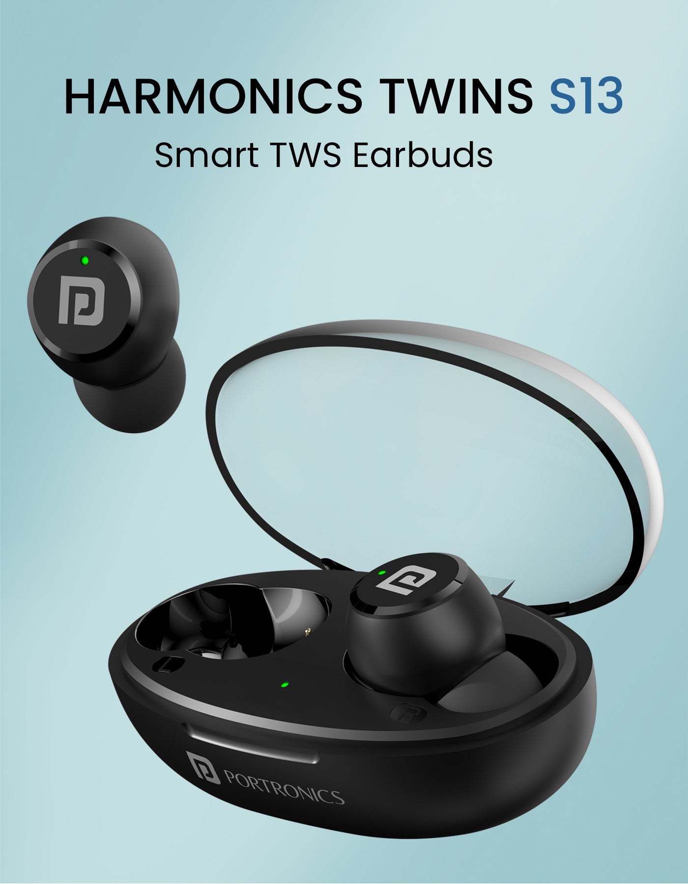 Portronics Harmonics Twins s13 tws bluetooth earphones| earbuds with dual LED display