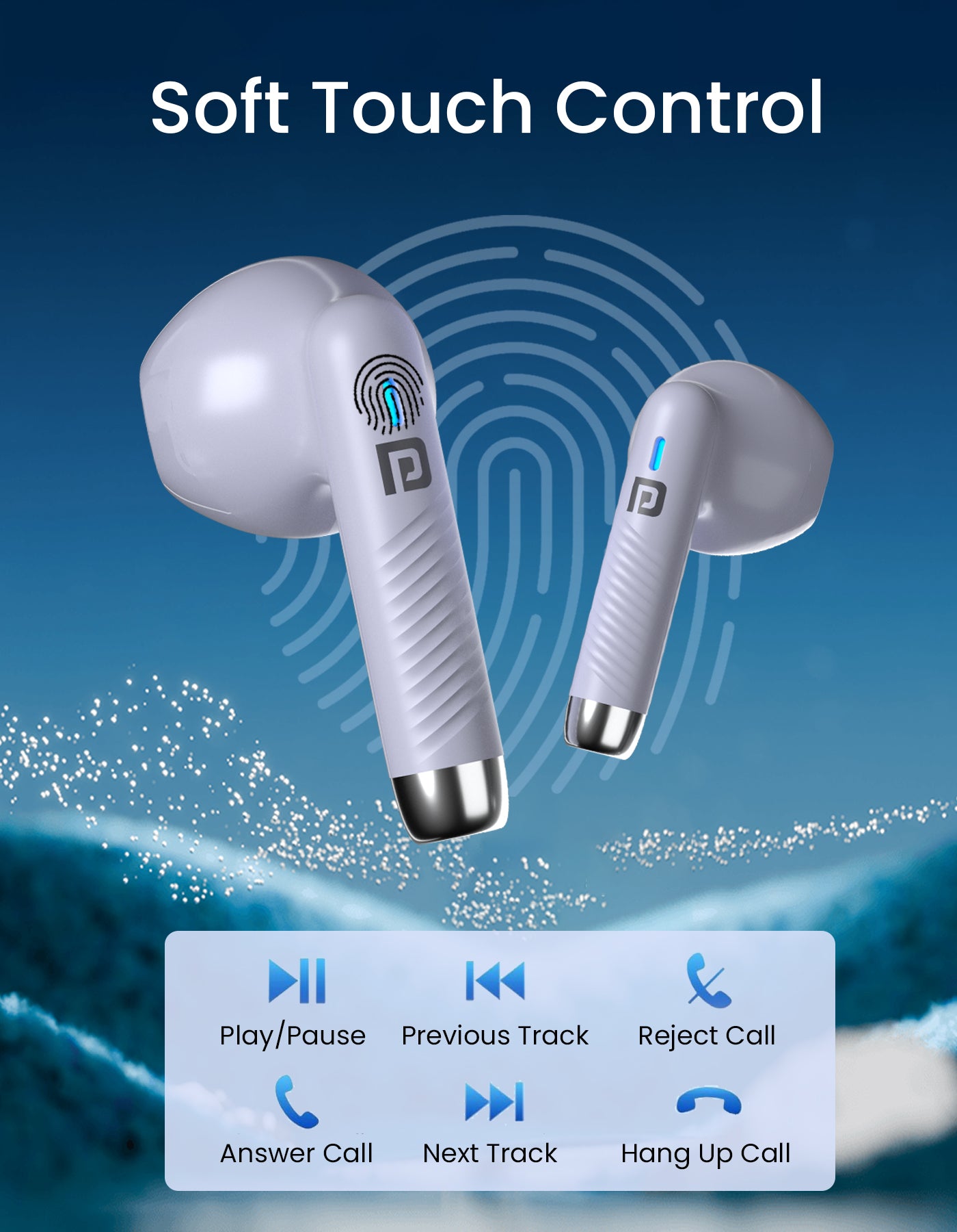 Portronics Harmonics Twins s12  Best earbuds with mini case Connect quickly to Bluetooth earbuds