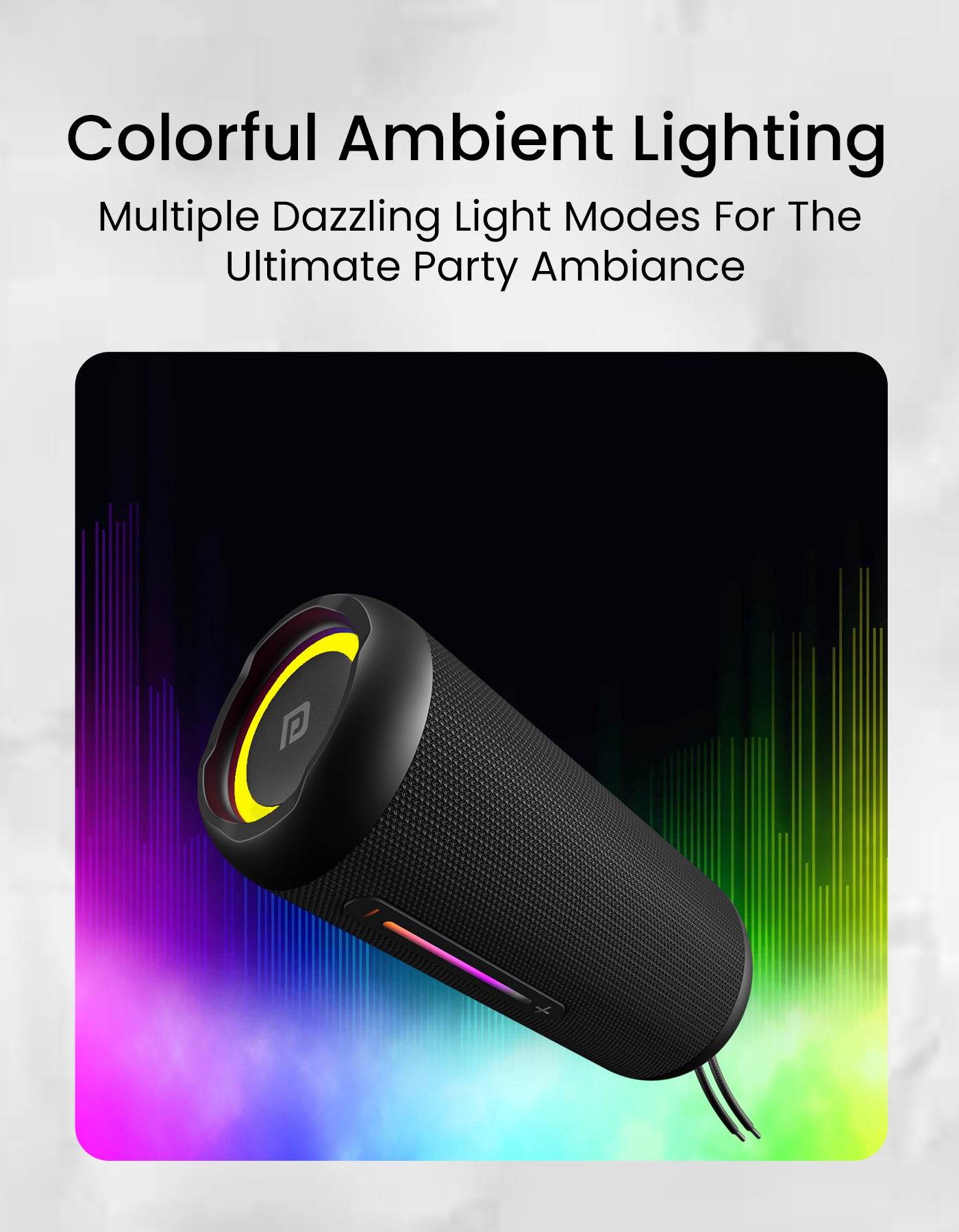 Portronics breeze 5 25w Bluetooth party speaker with 3mode dynamics RGB lights