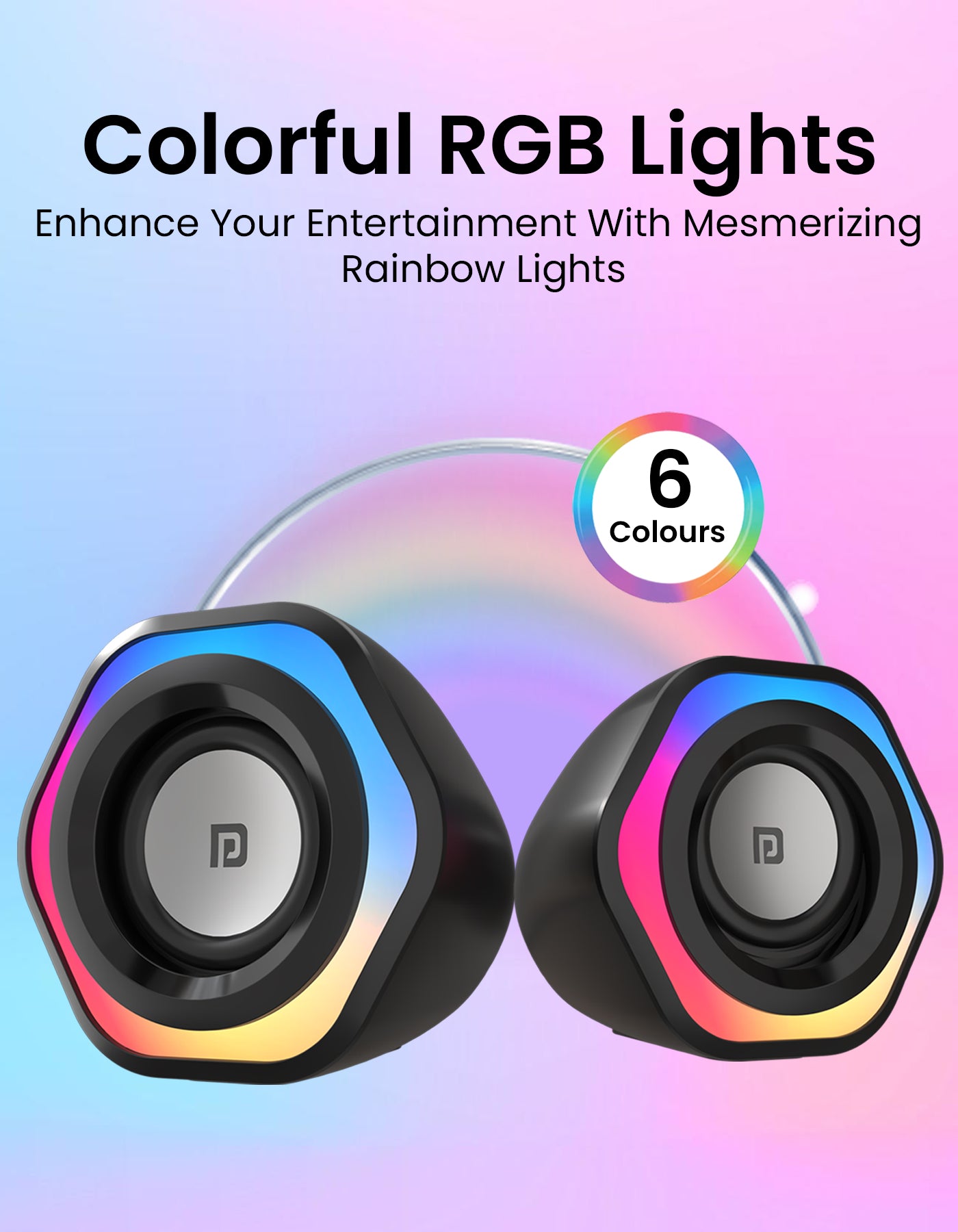 Portronics In Tune 4 Portable speaker Soundbar has RGB lights