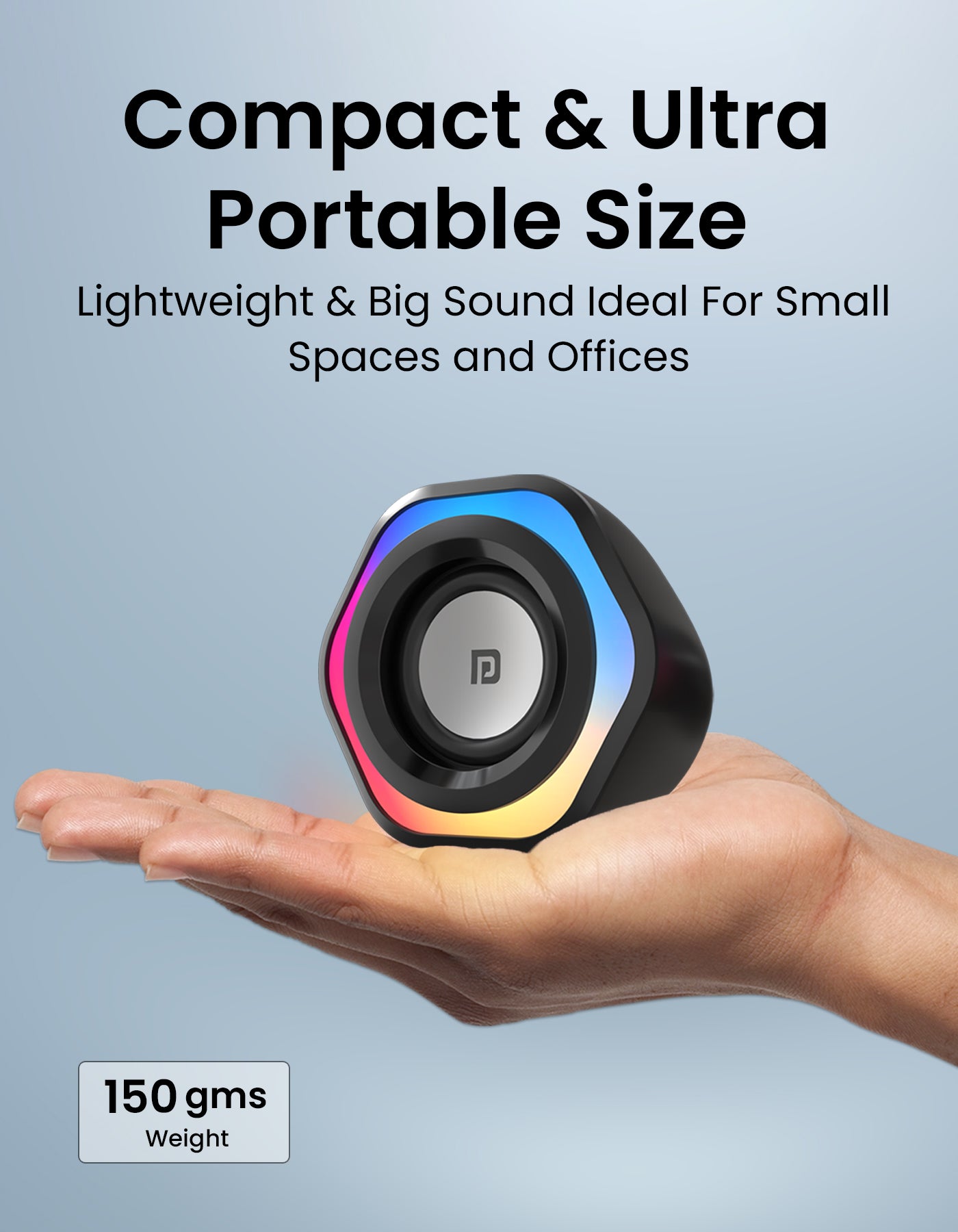 Portronics In Tune 4 6 watts usb speaker is compact and portable sizes