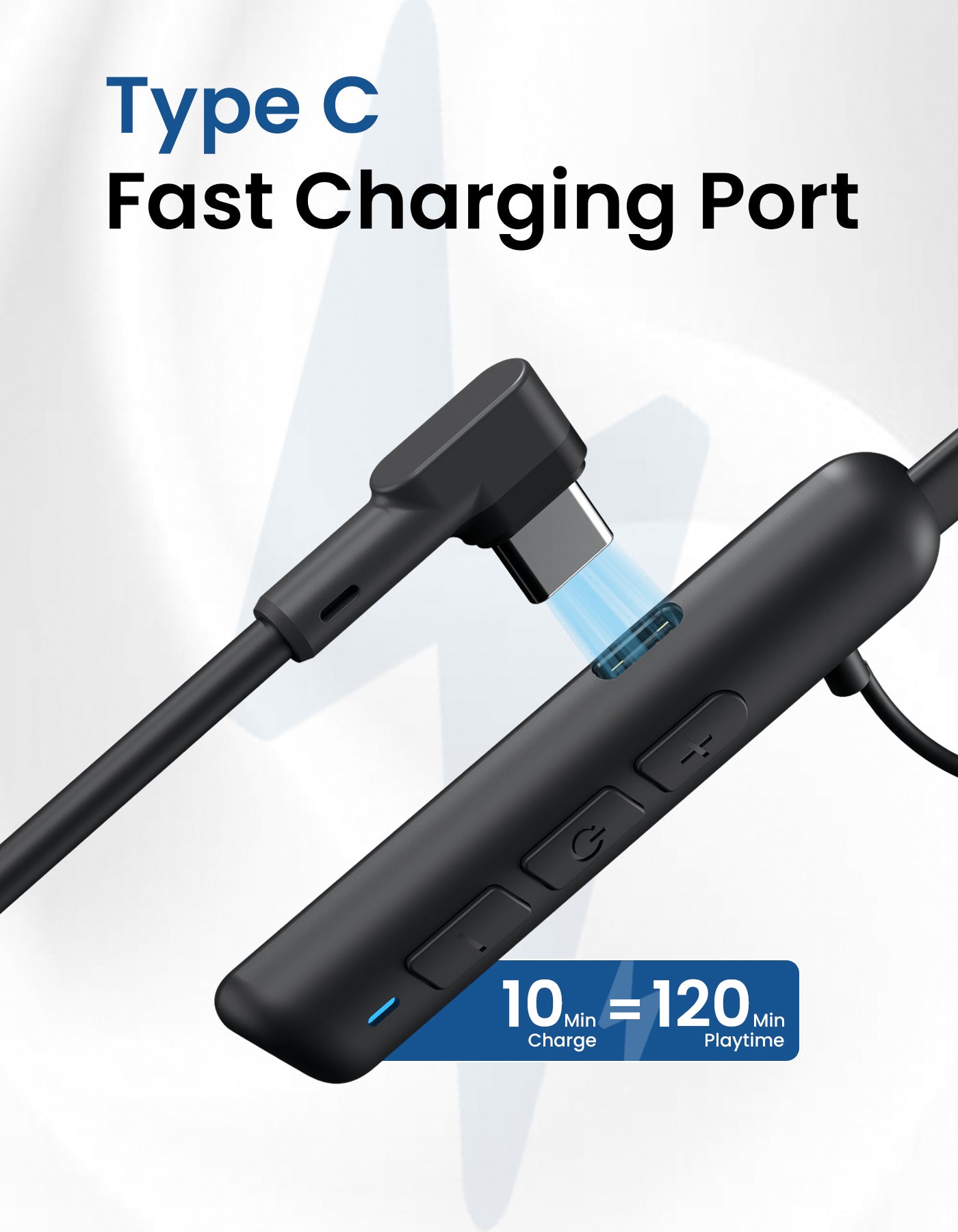 Portronics Harmonics Z10 wireless stereo neckband in-earphones| bluetooth neckband comes with type c fast charging port