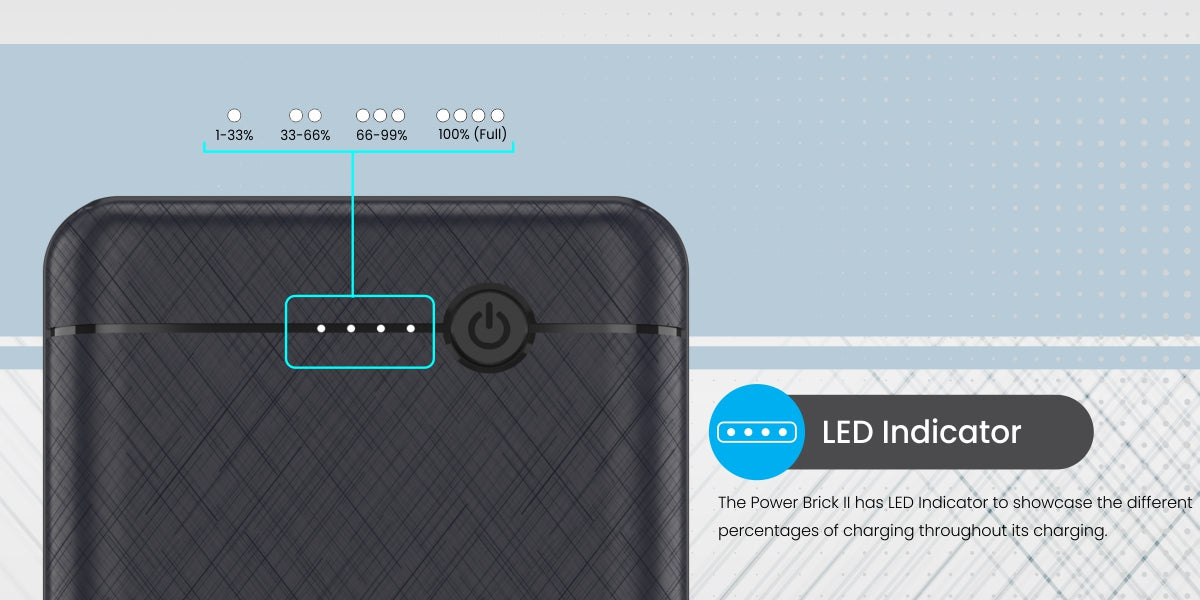 Portronics Power Brick II 10000mAh Power Bank with LED indicator