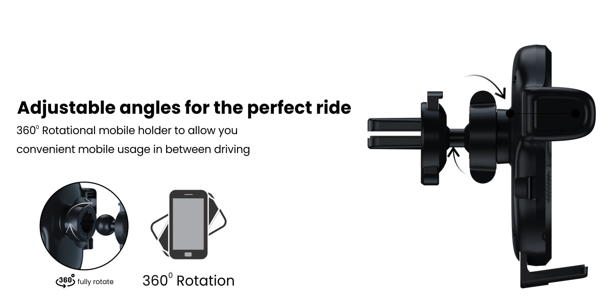 Portronics Clamp Y 360-degree rotational mobile holder/stand to allow you convenient mobile usage in between driving