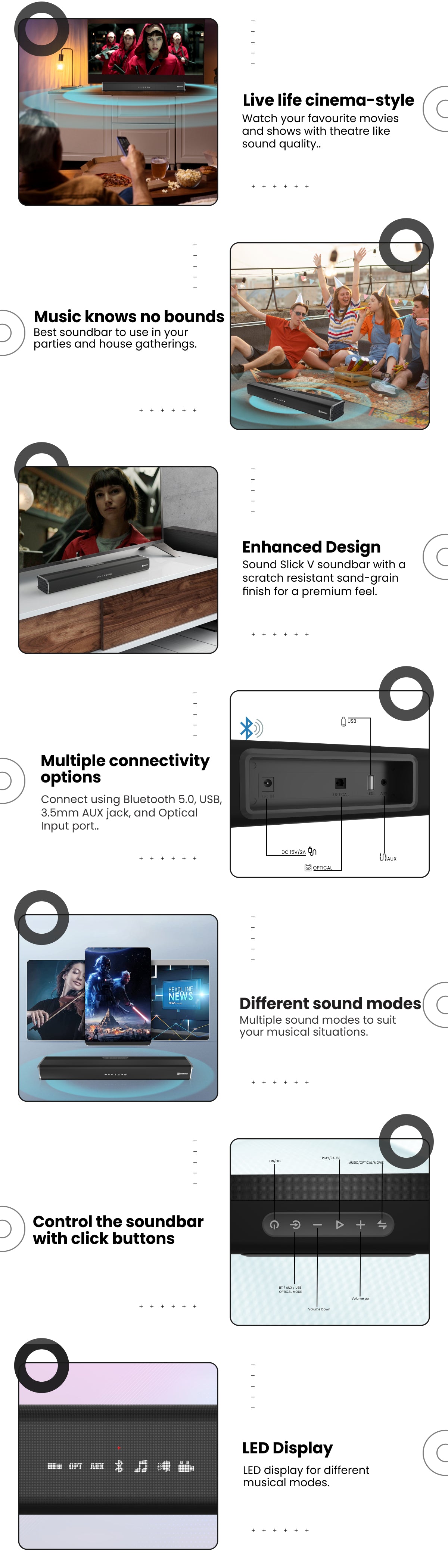 Portronics Sound Slick V Bluetooth/Wireless Soundbar Speaker with multi connectivity options USB port , AUX and bluetooth