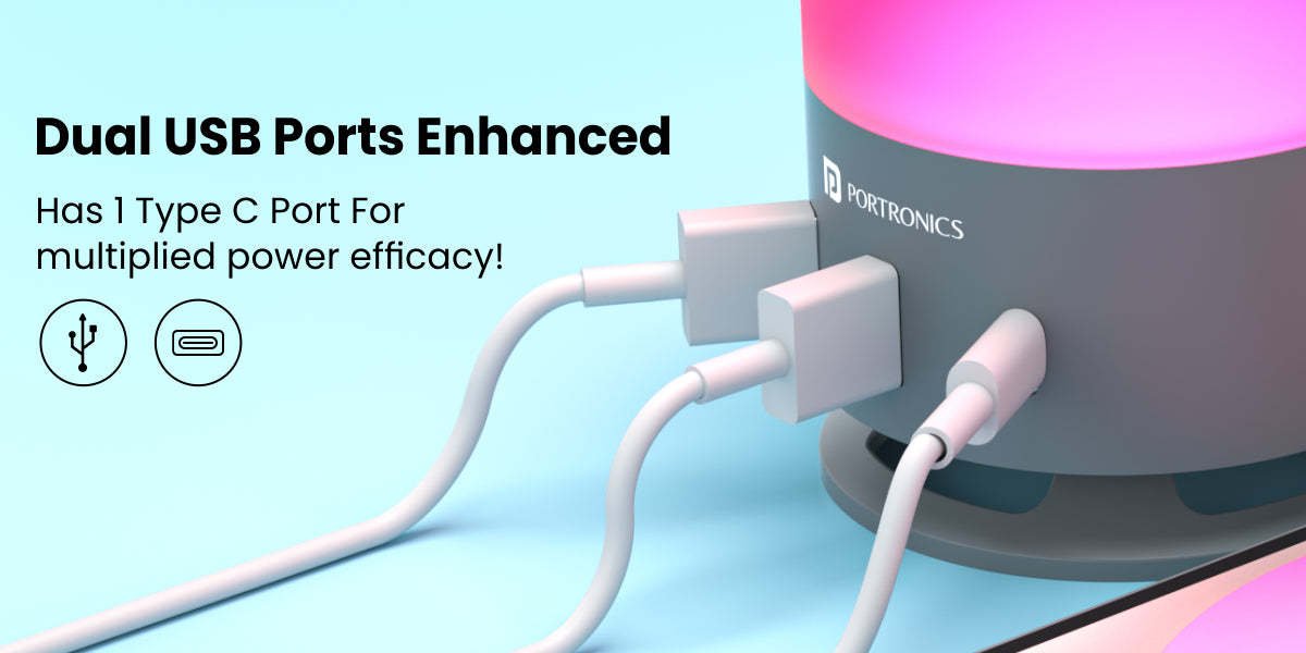 Portronics Brillio 4 Multi Port Portable Charging hub with dual usb hub