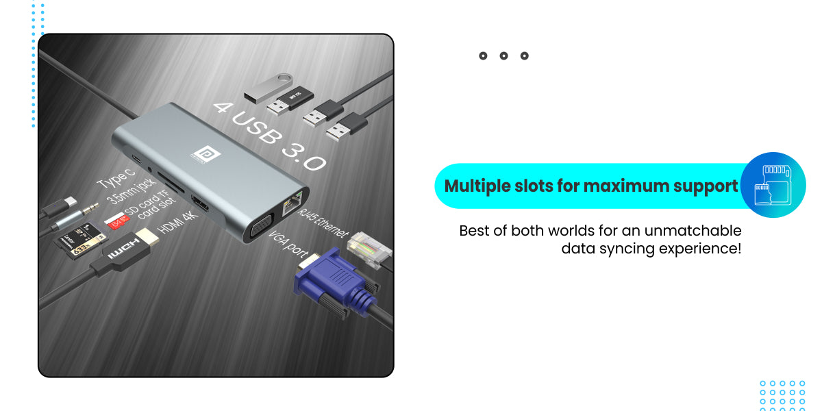 Portronics Mport 11C USB hub 11-in-1,HDMI 4K port, SD card slot