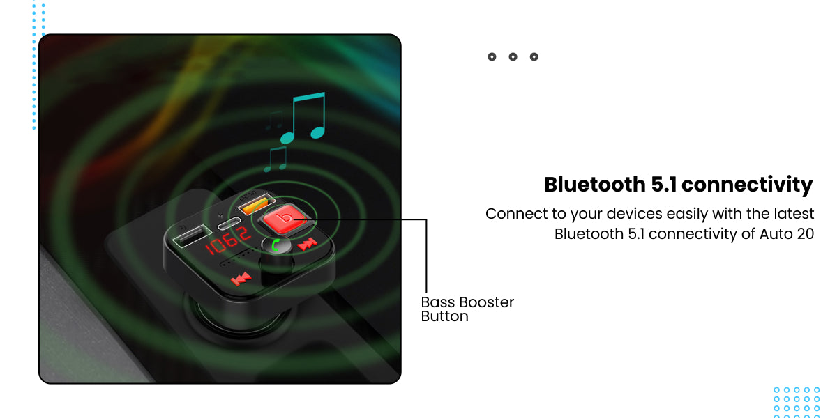 Portronics Auto 20 Smart Audio Connector with Mobile Charger(Type C + QC 3.0)