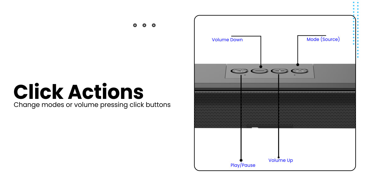 Portronics Radian 16W Mini Bluetooth Soundbar with built-in mic with buttons