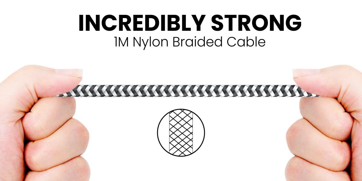 Portronics Konnect A type c to type c cable 1 meter long nylon cable