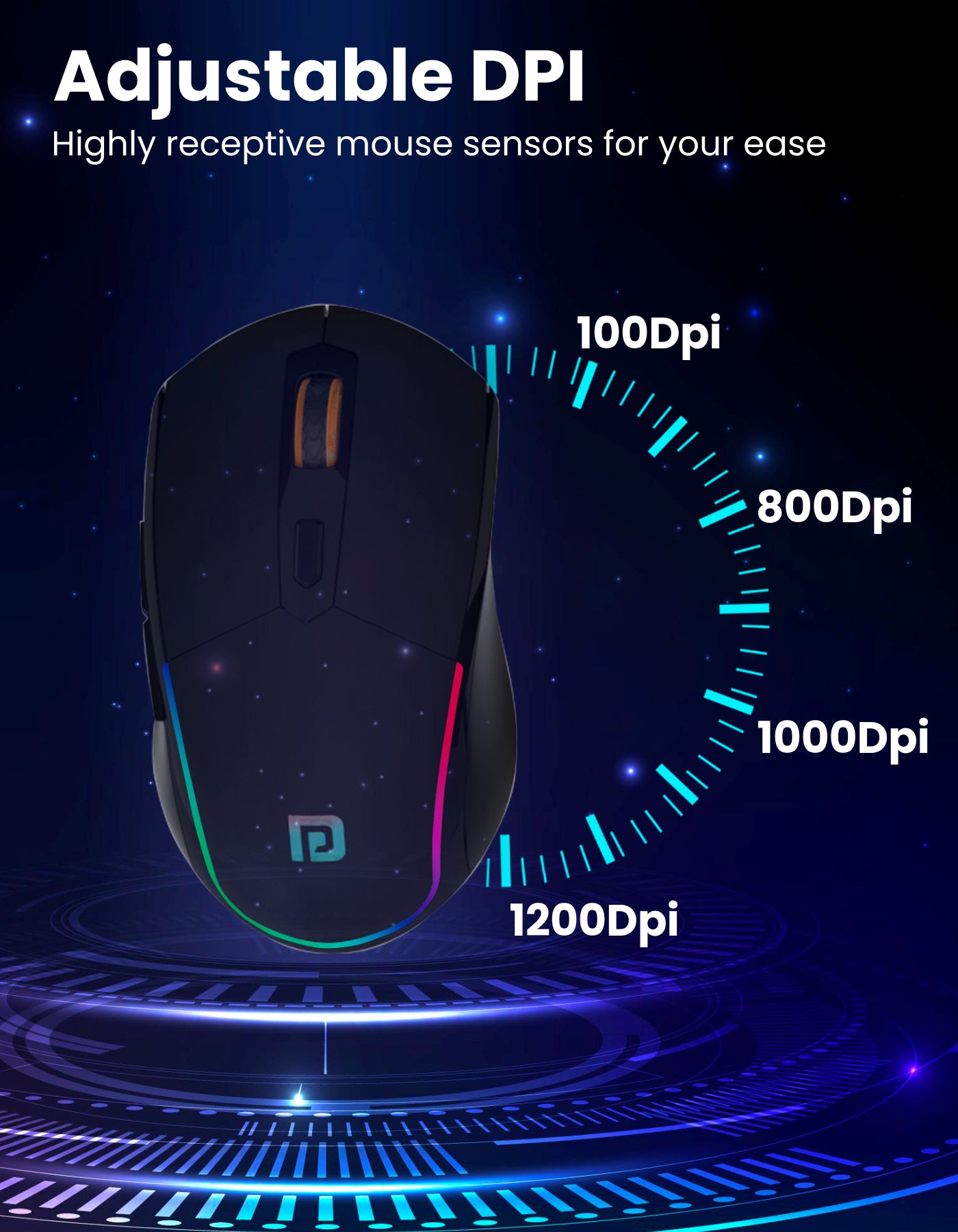 Portronics Toad One Wireless optical mouse with rechargeable battery with adjustable DPI