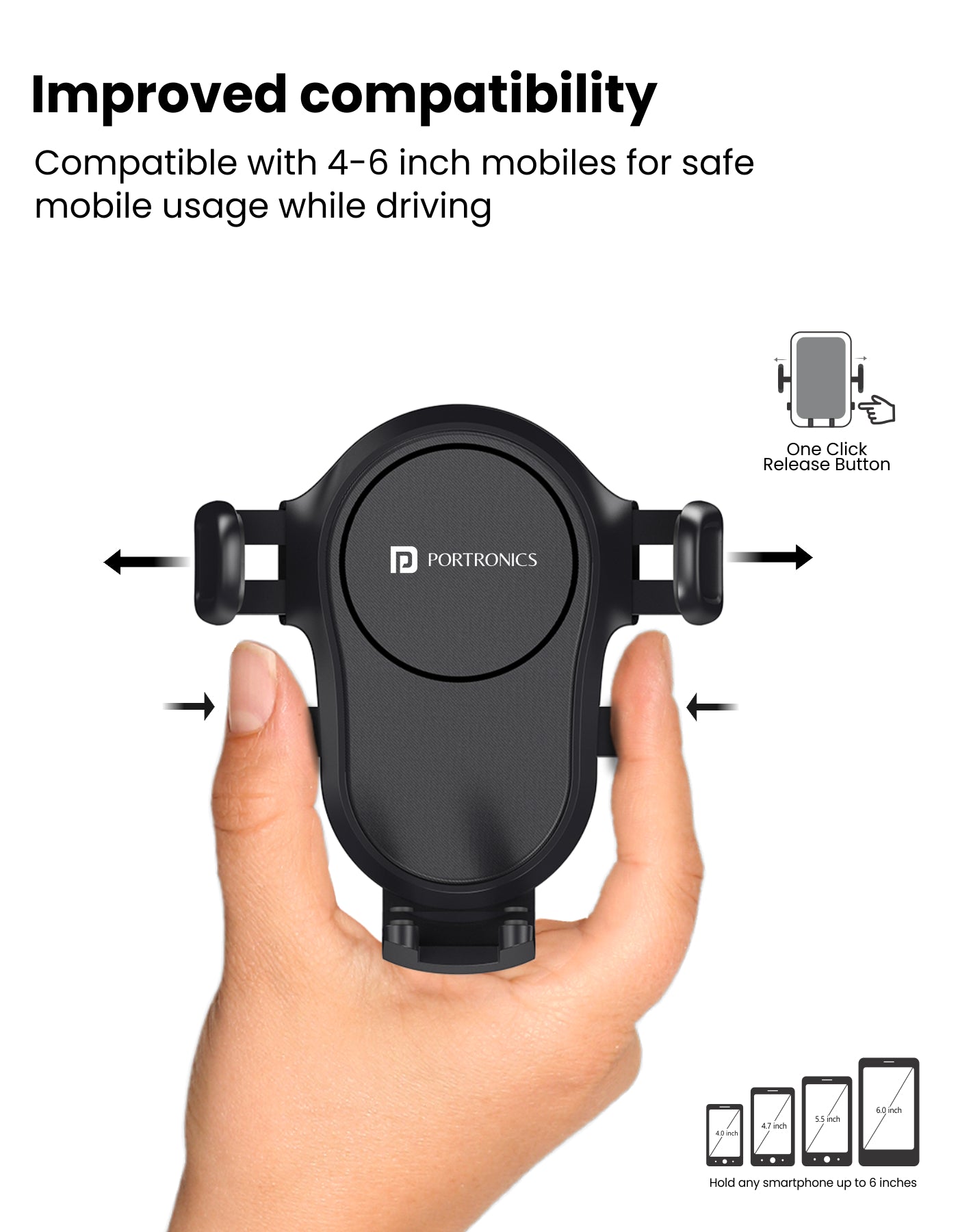 Portronics Clamp Y Mobile Holder/stand with a 360-degree rotational improved compatibility