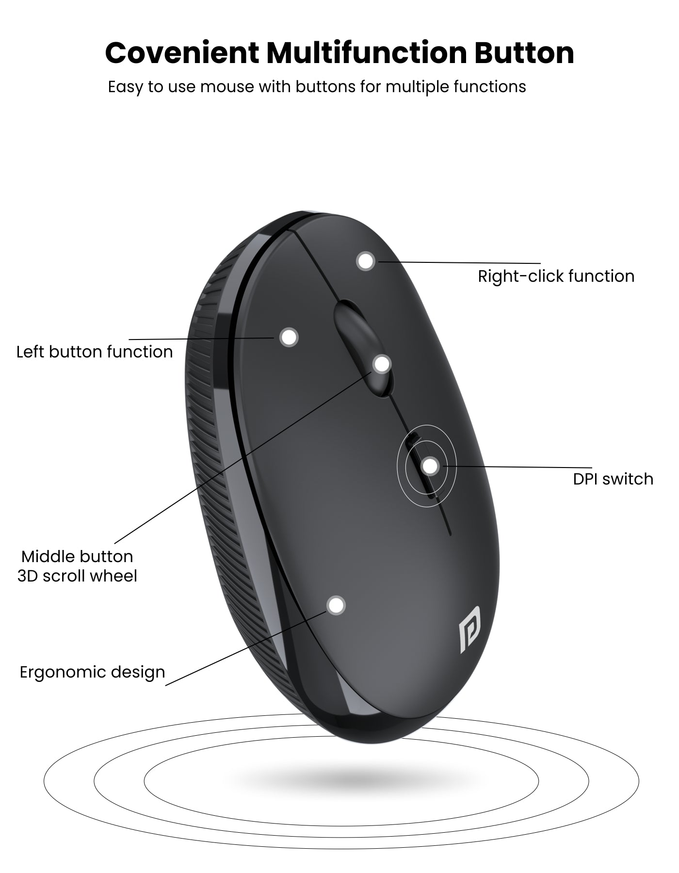 Portronics Toad 22 Wireless optical Mouse with many buttons