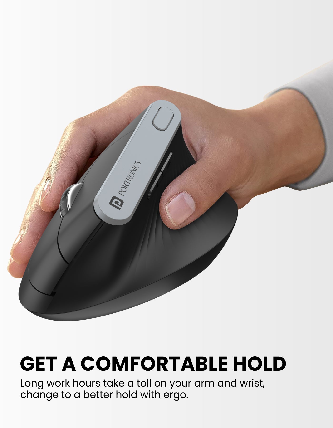 Portronics Toad Ergo Wireless optical mouse with rechargeable battery with 2.4 GHz connectivity