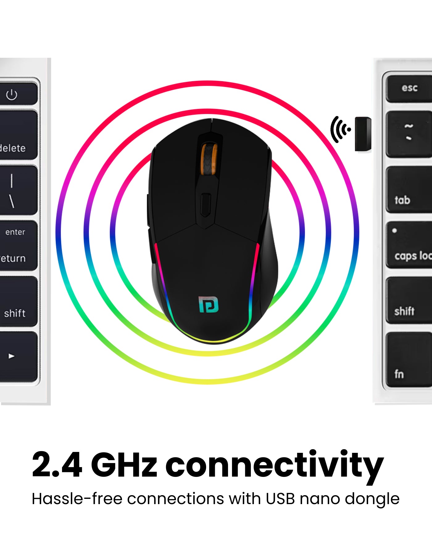 Portronics Toad One Wireless optical mouse with rechargeable battery with 2.4 GHz connectivity