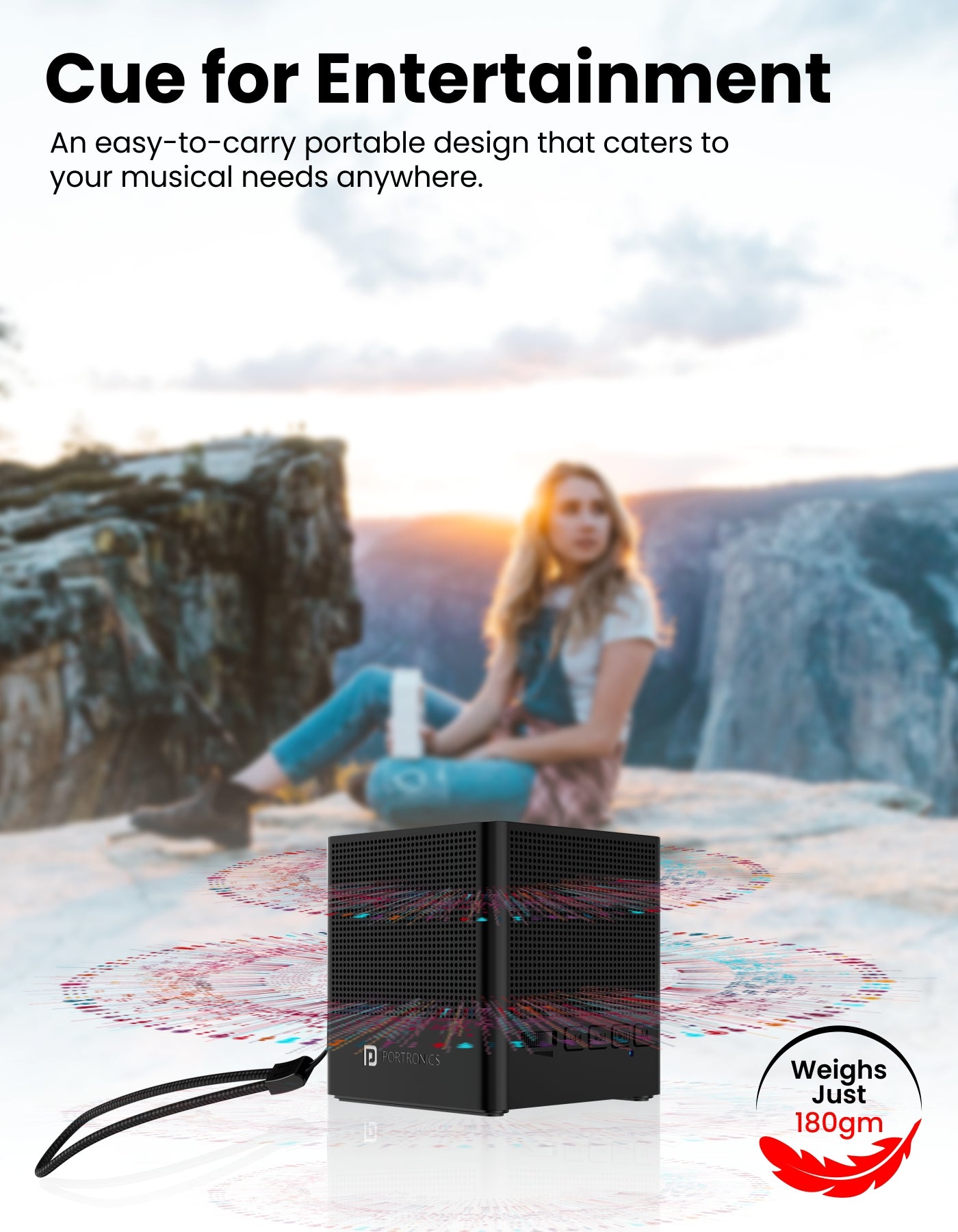 Portronics Bluetooth Speaker Bounce 2 with c type charging cable