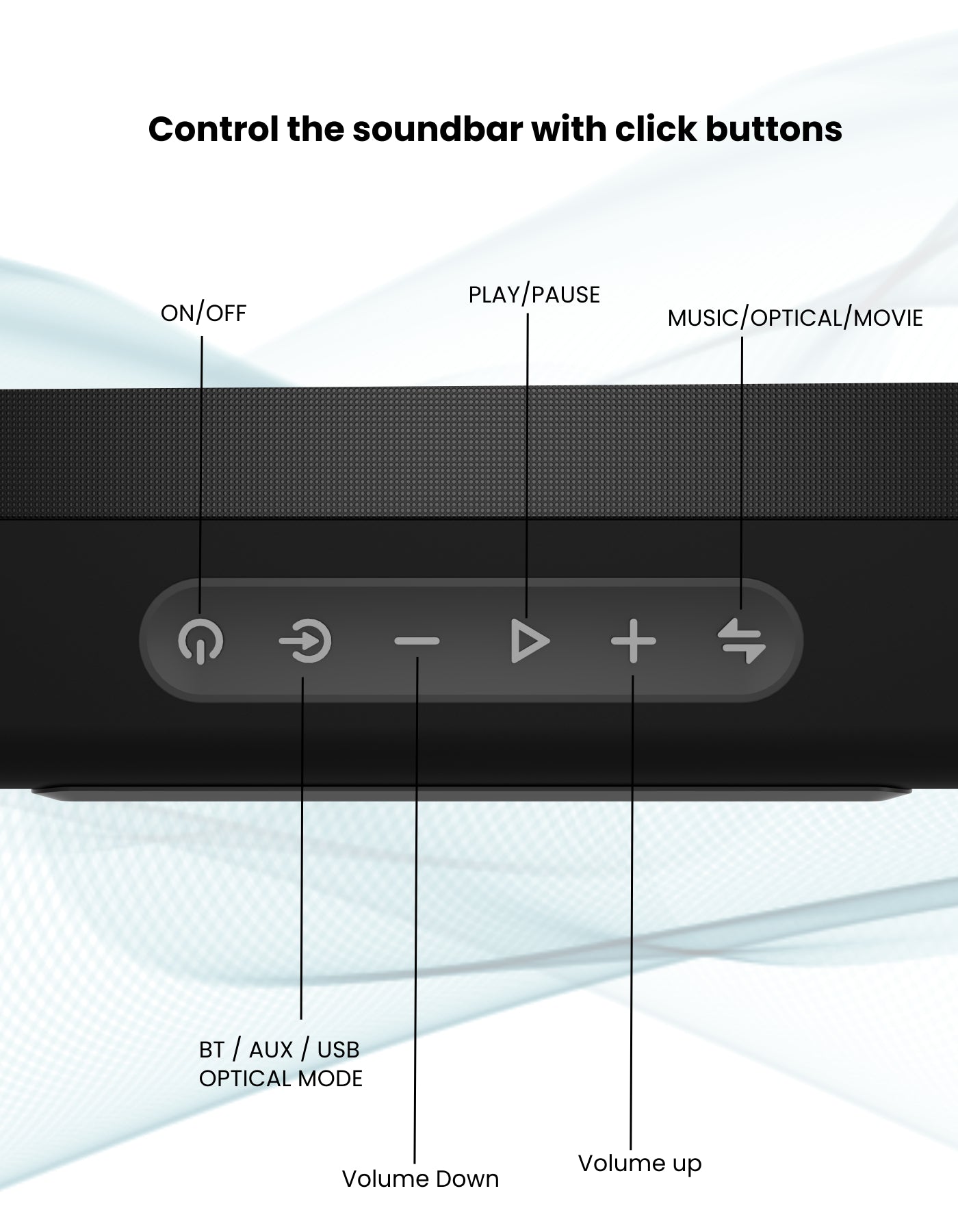 Portronics Sound Slick V Bluetooth/Wireless Soundbar with multi connectivity options USB port , AUX and bluetooth with controllers on body