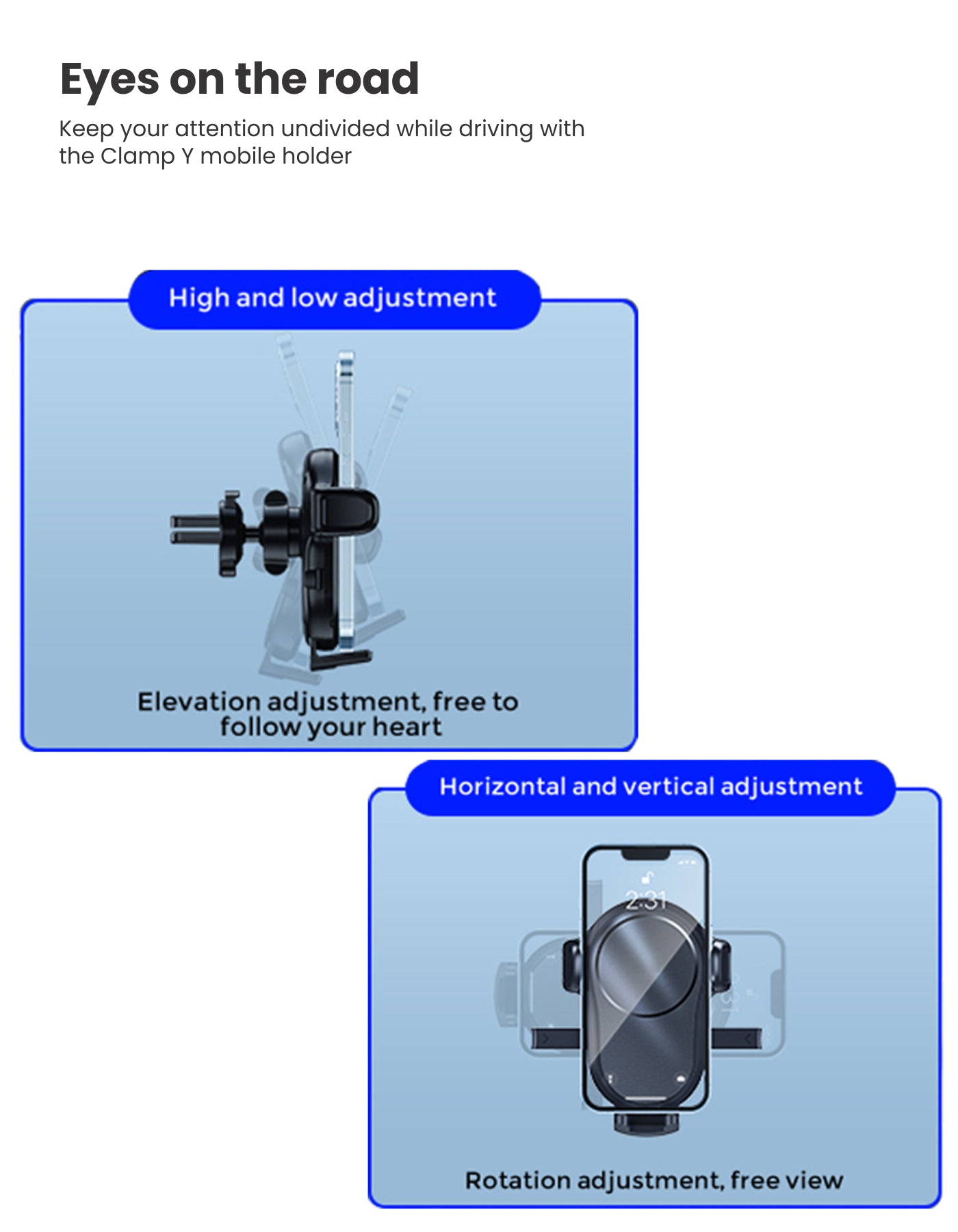 High and low adjustment in portronics camp y