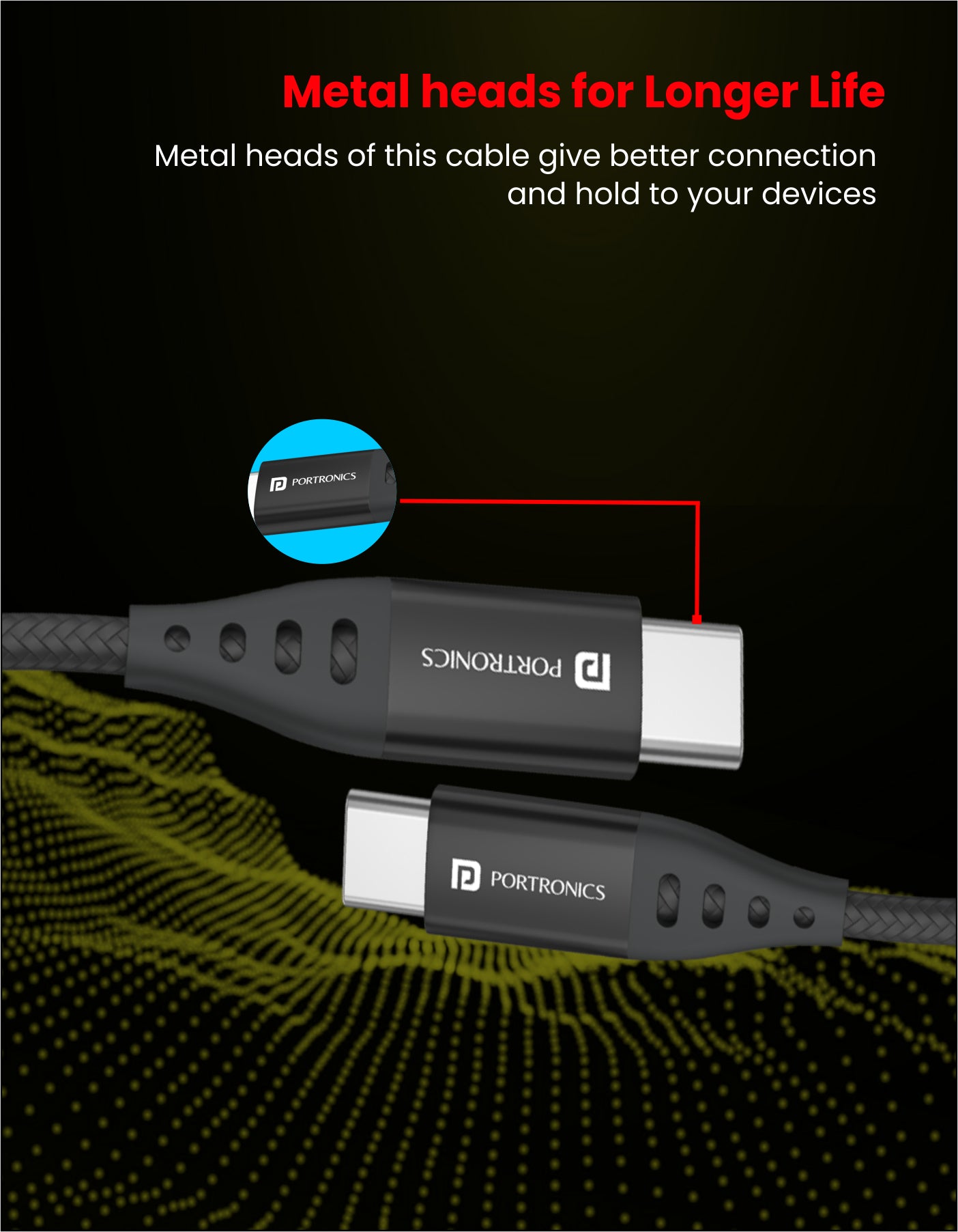 metal on head f portronics konnect C1