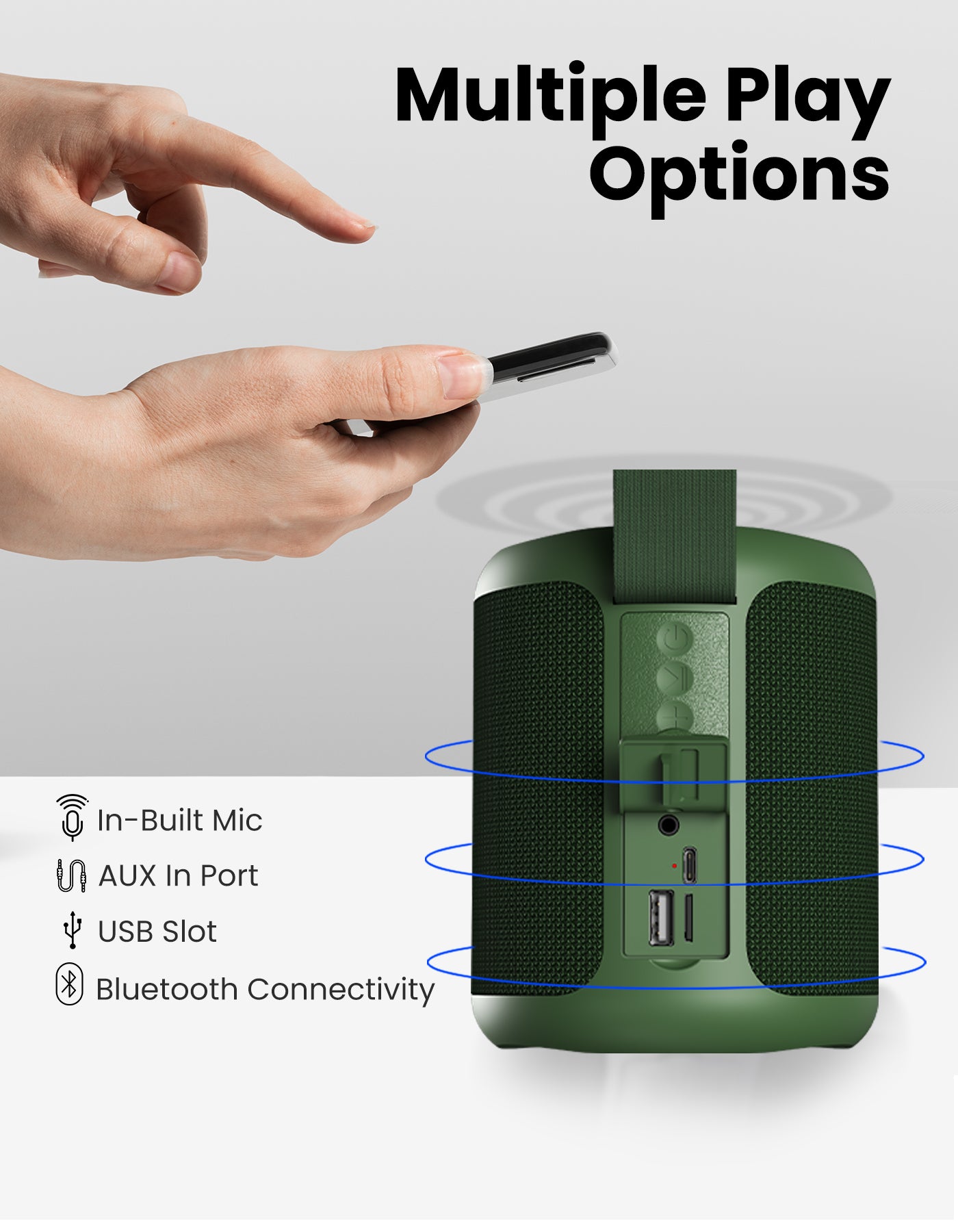 Portronics Sound Drum P 20W Wireless Bluetooth/Portable Speaker  multiplay options