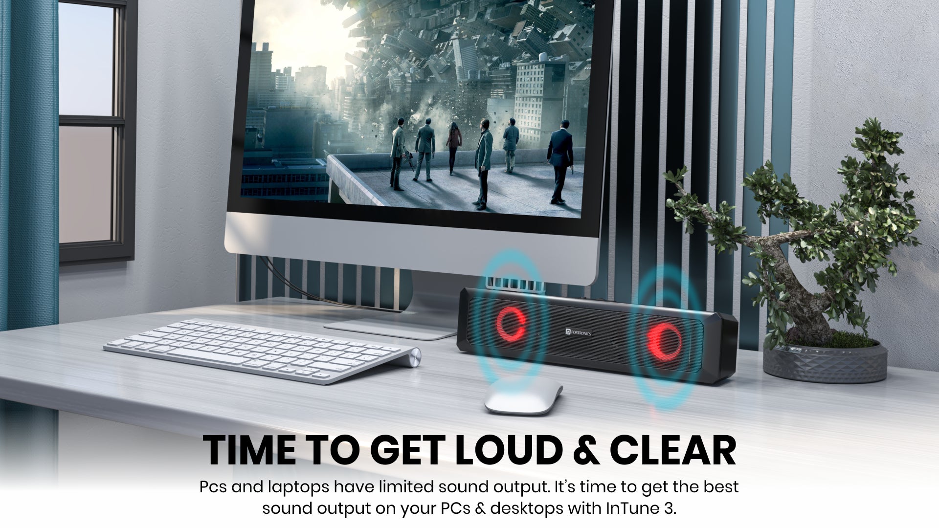 Portronics In Tune 3 Portable Soundbar with alarm, USB port| 6W best speaker bluetooth at best price