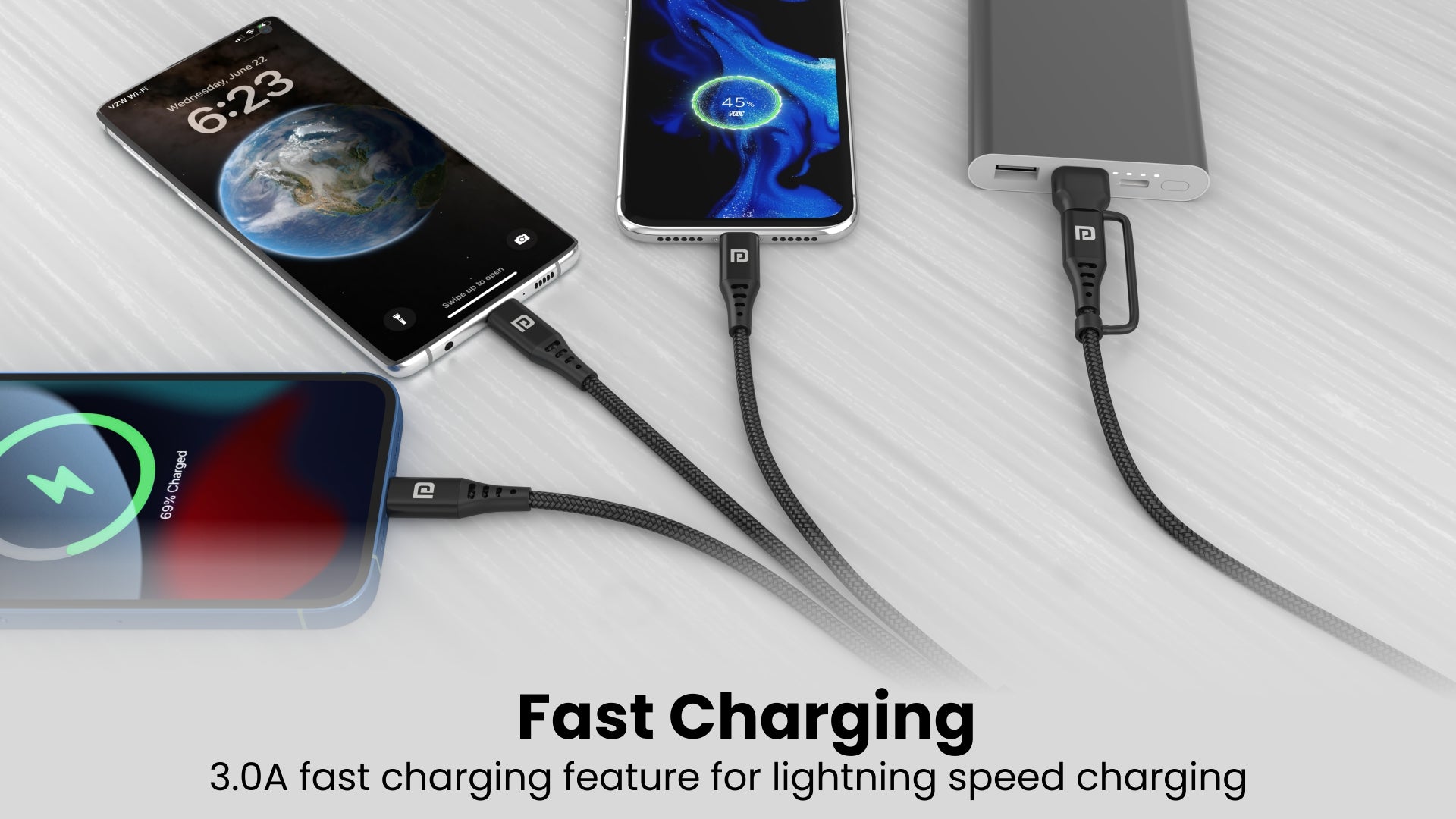 3.0A fast charging feature for lightning speed charging