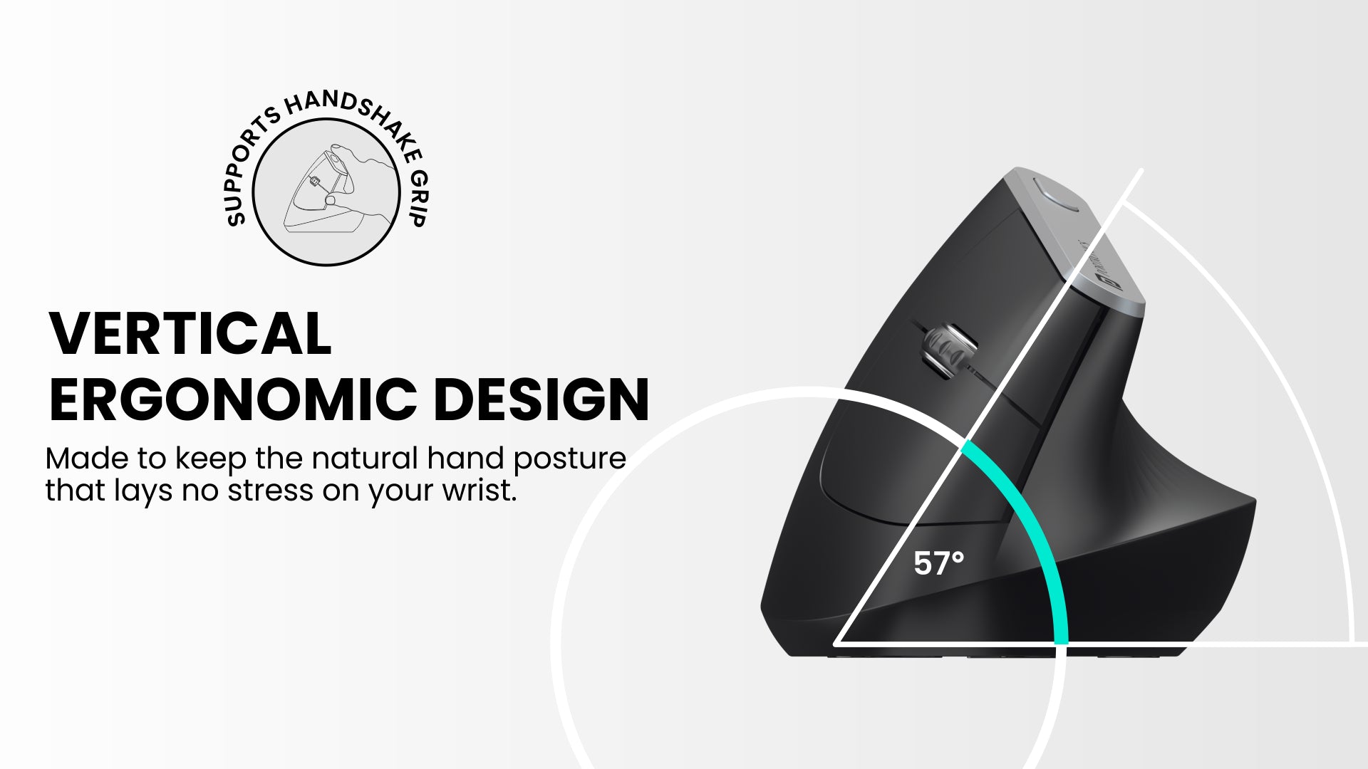 Portronics Toad Ergo vertical ergonomic Wireless Mouse with 6D Buttons & 1200 DPI